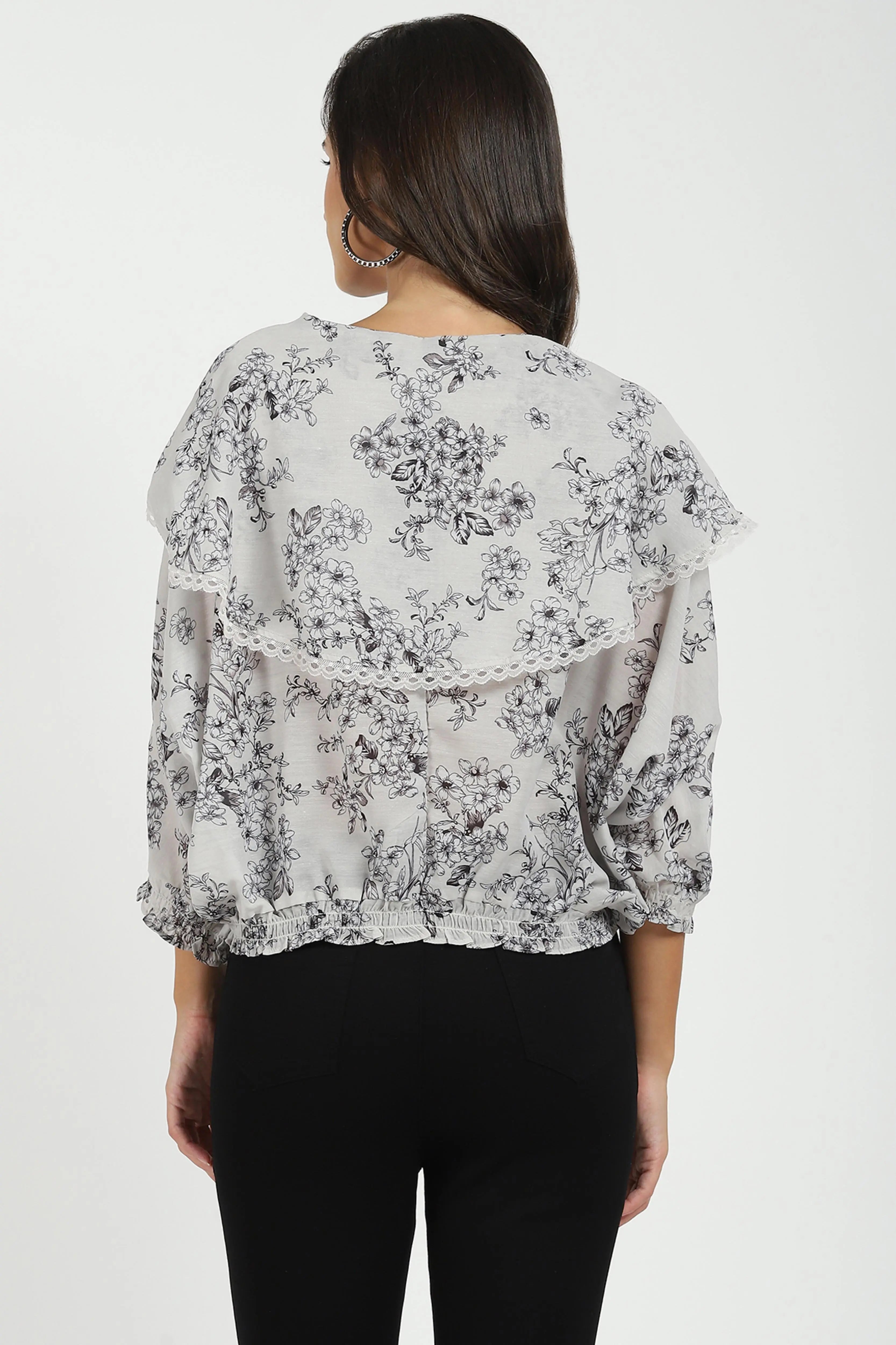 Cream Floral Top - Global Republic
