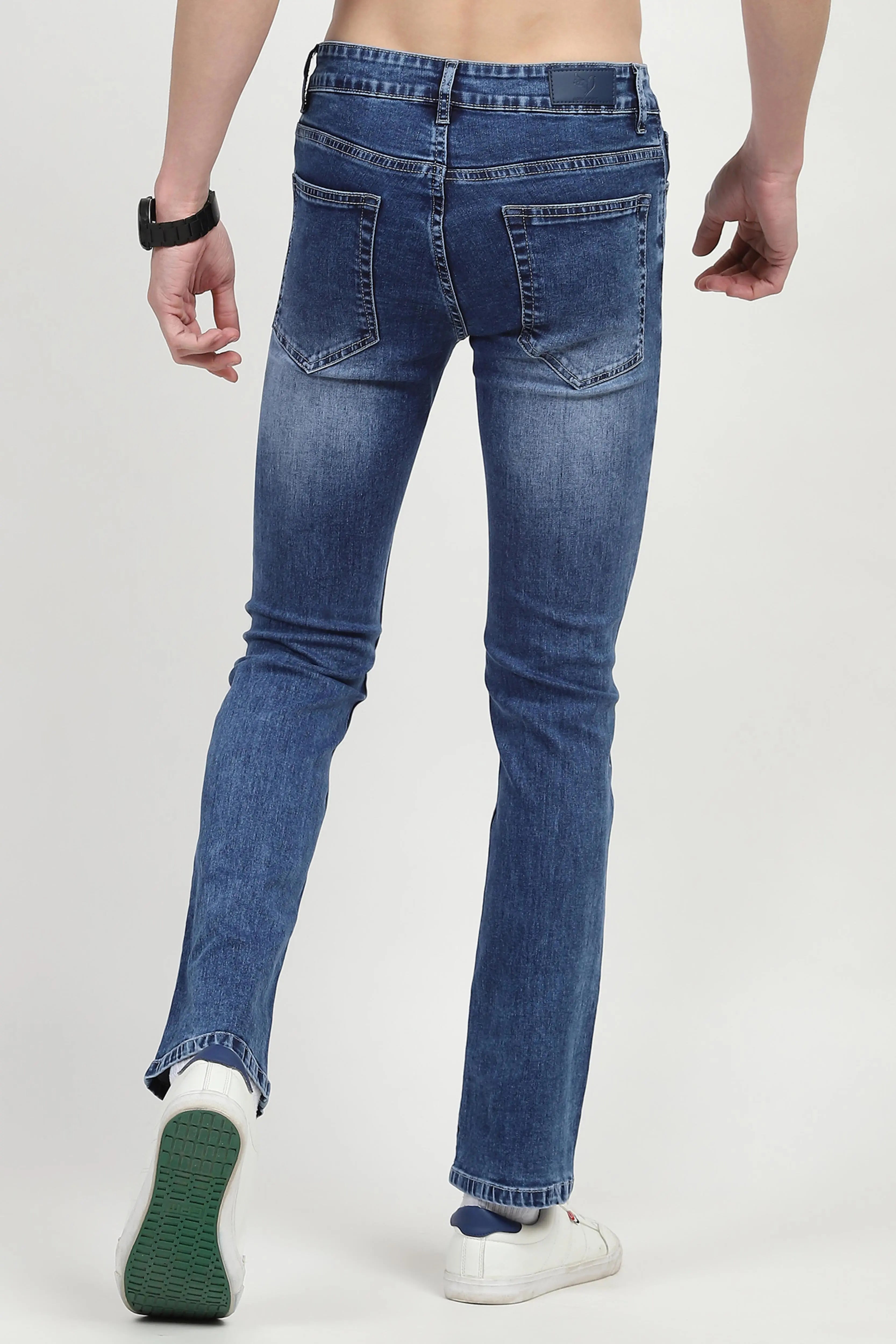 Blue Mid Rise Regular Fit Jeans - Global Republic