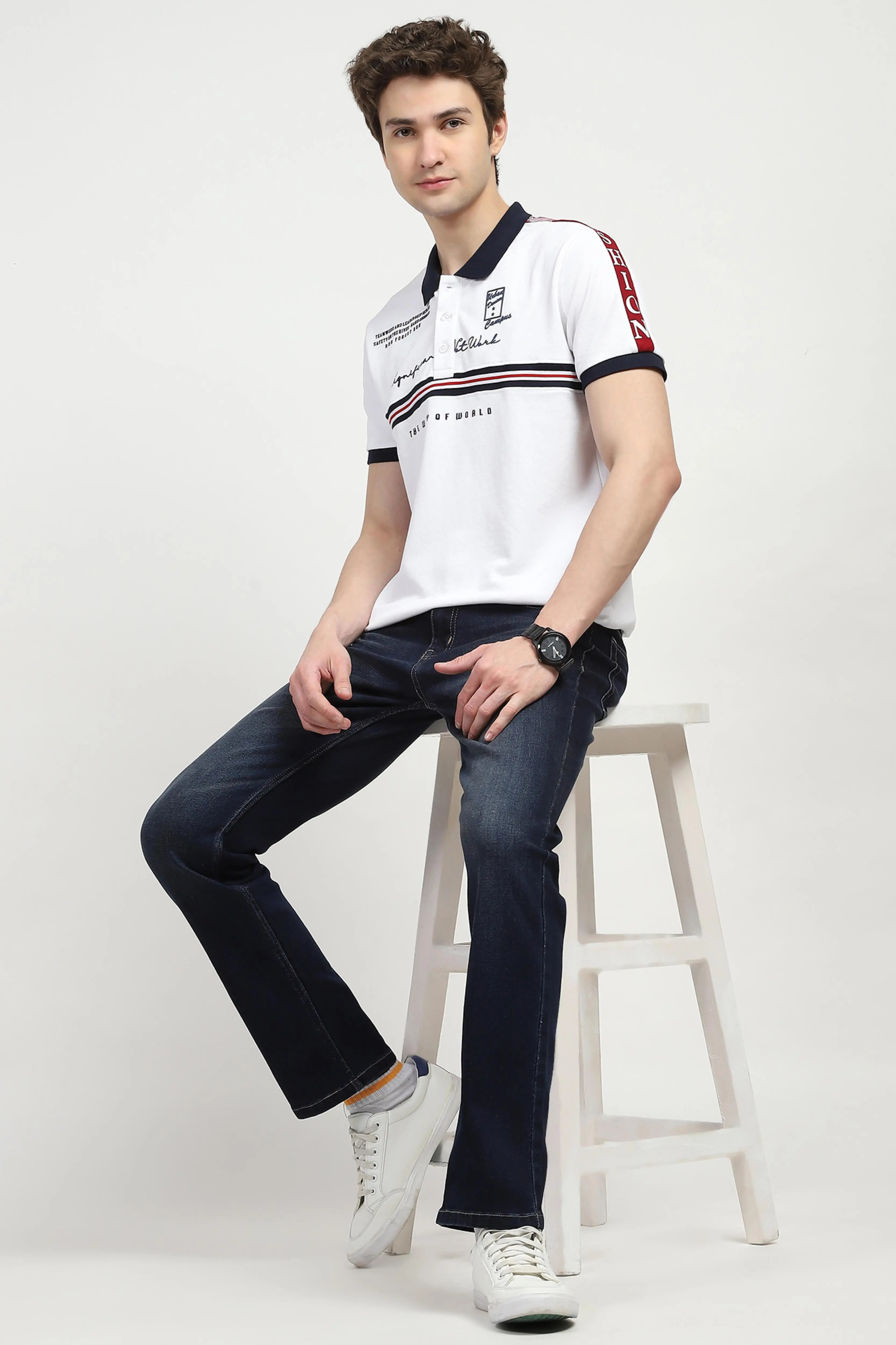 Dark Blue Regular Fit Jeans - Global Republic