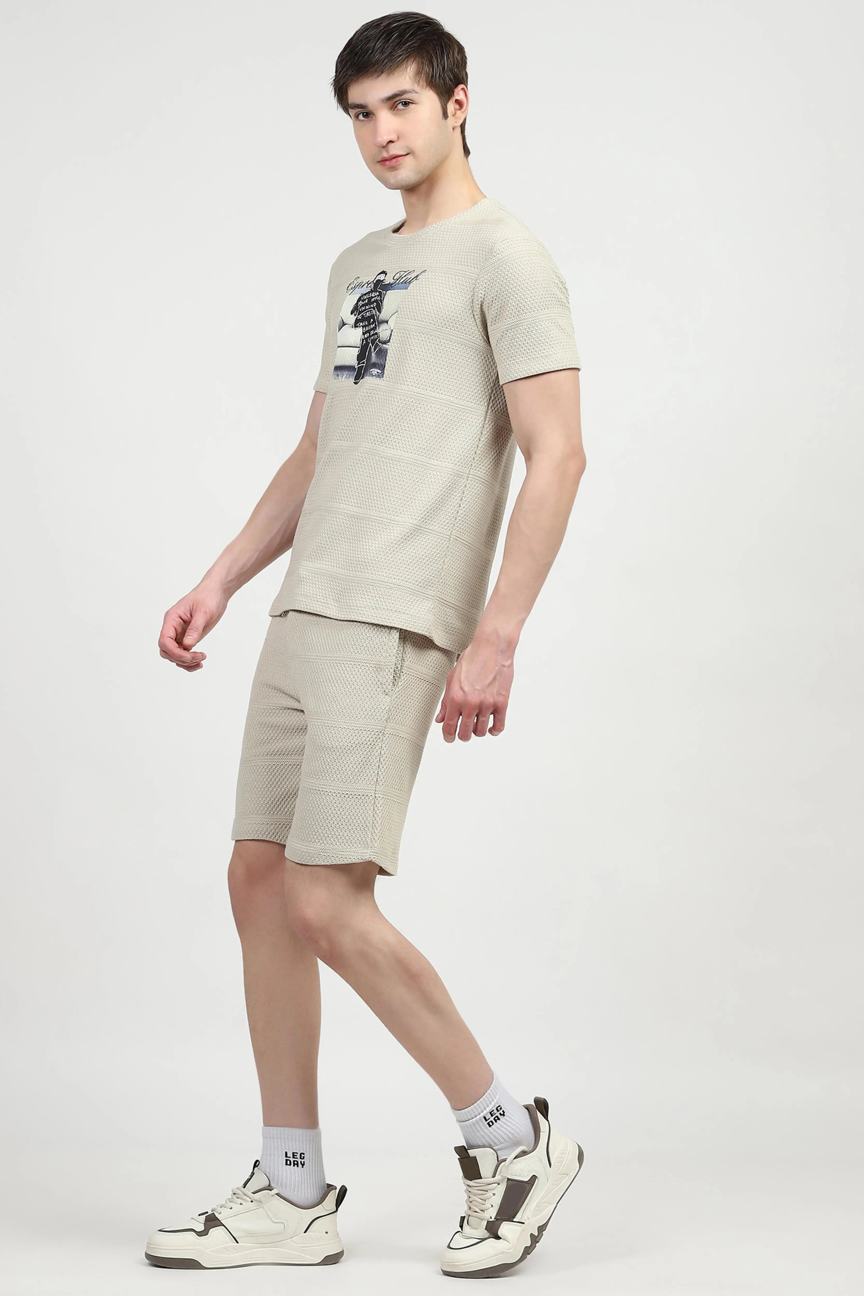 Beige Graphic Print Co-ord Set - Global Republic