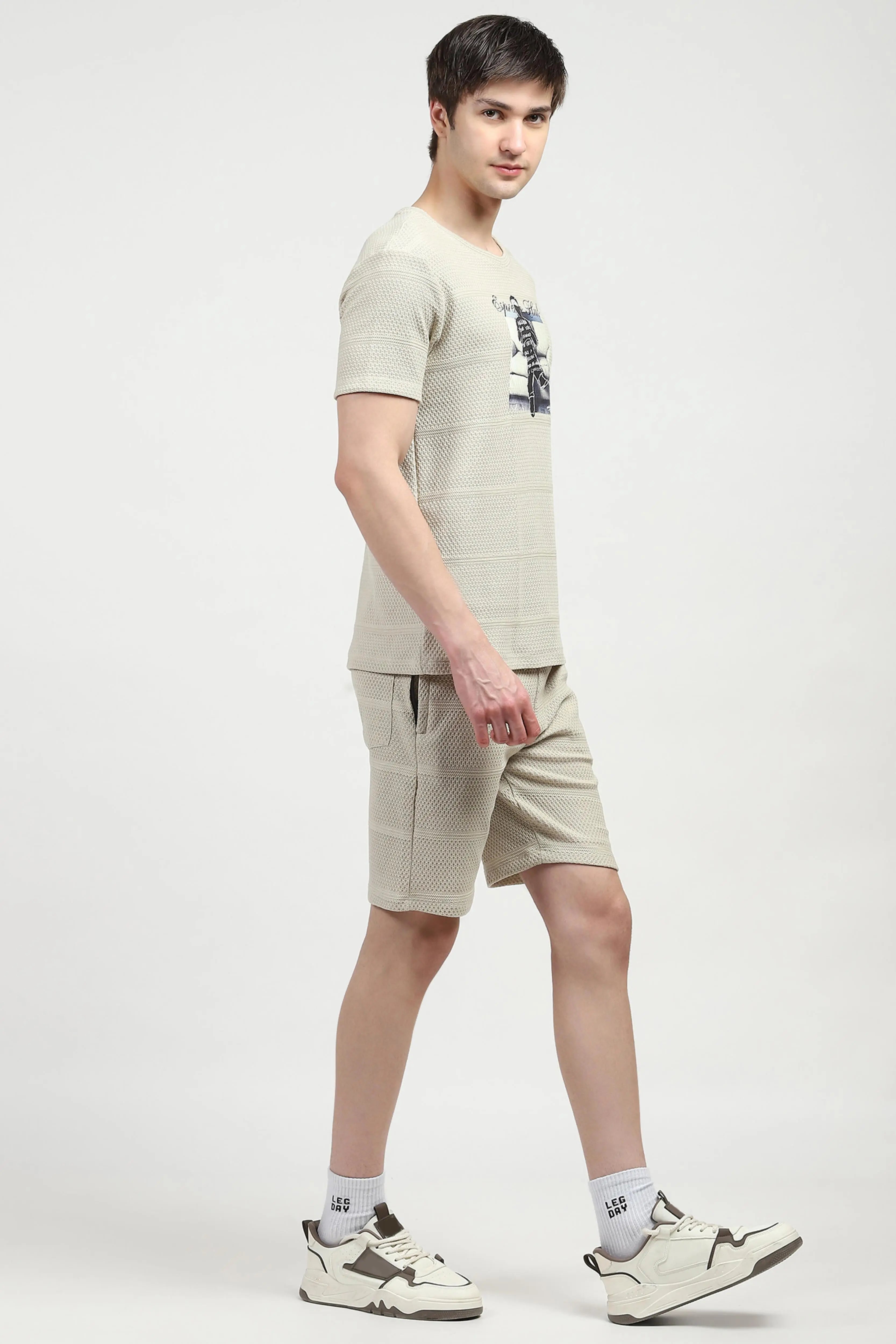 Beige Graphic Print Co-ord Set - Global Republic