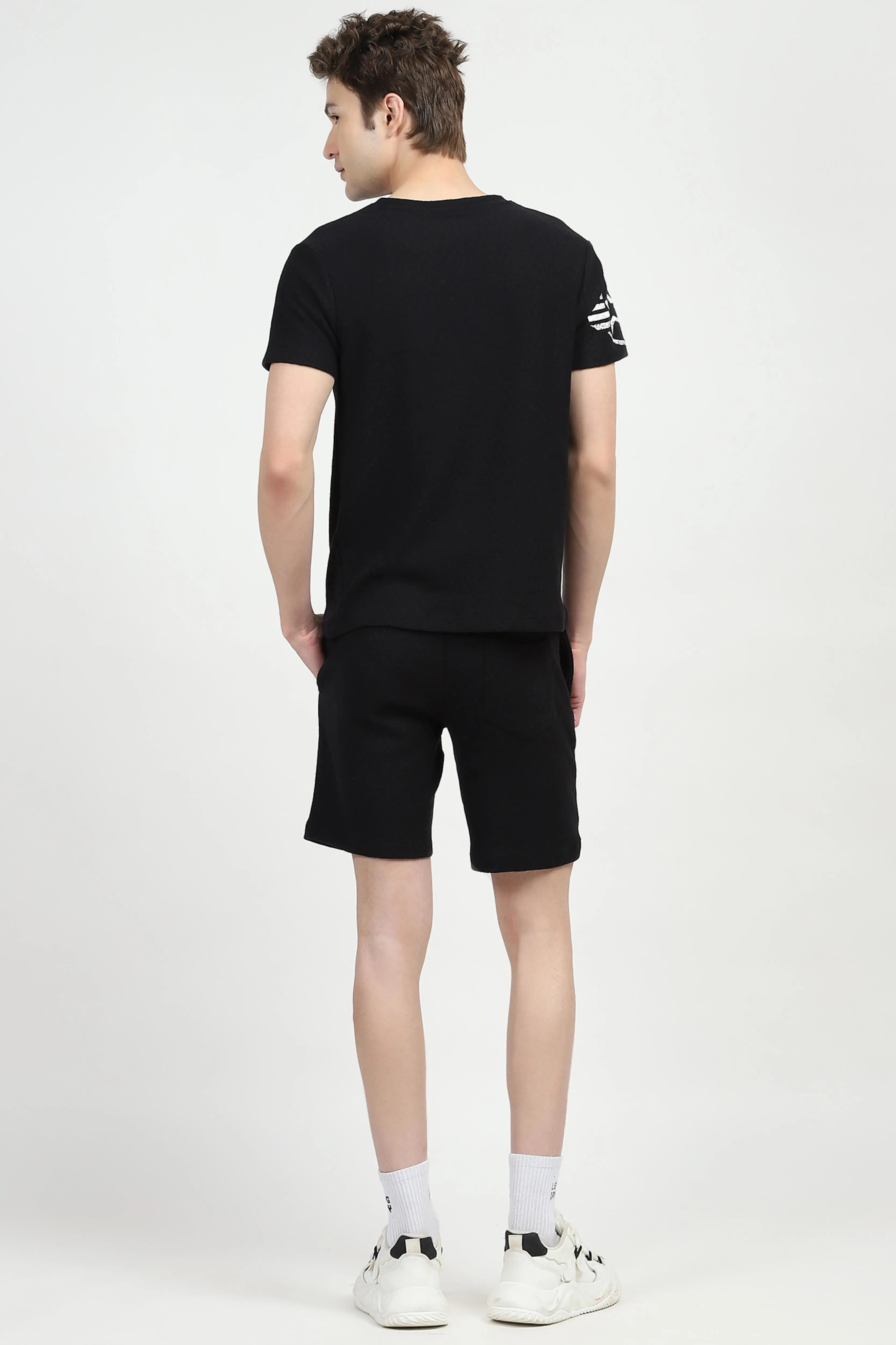 Black Cotton Textured Co-ord Set - Global Republic