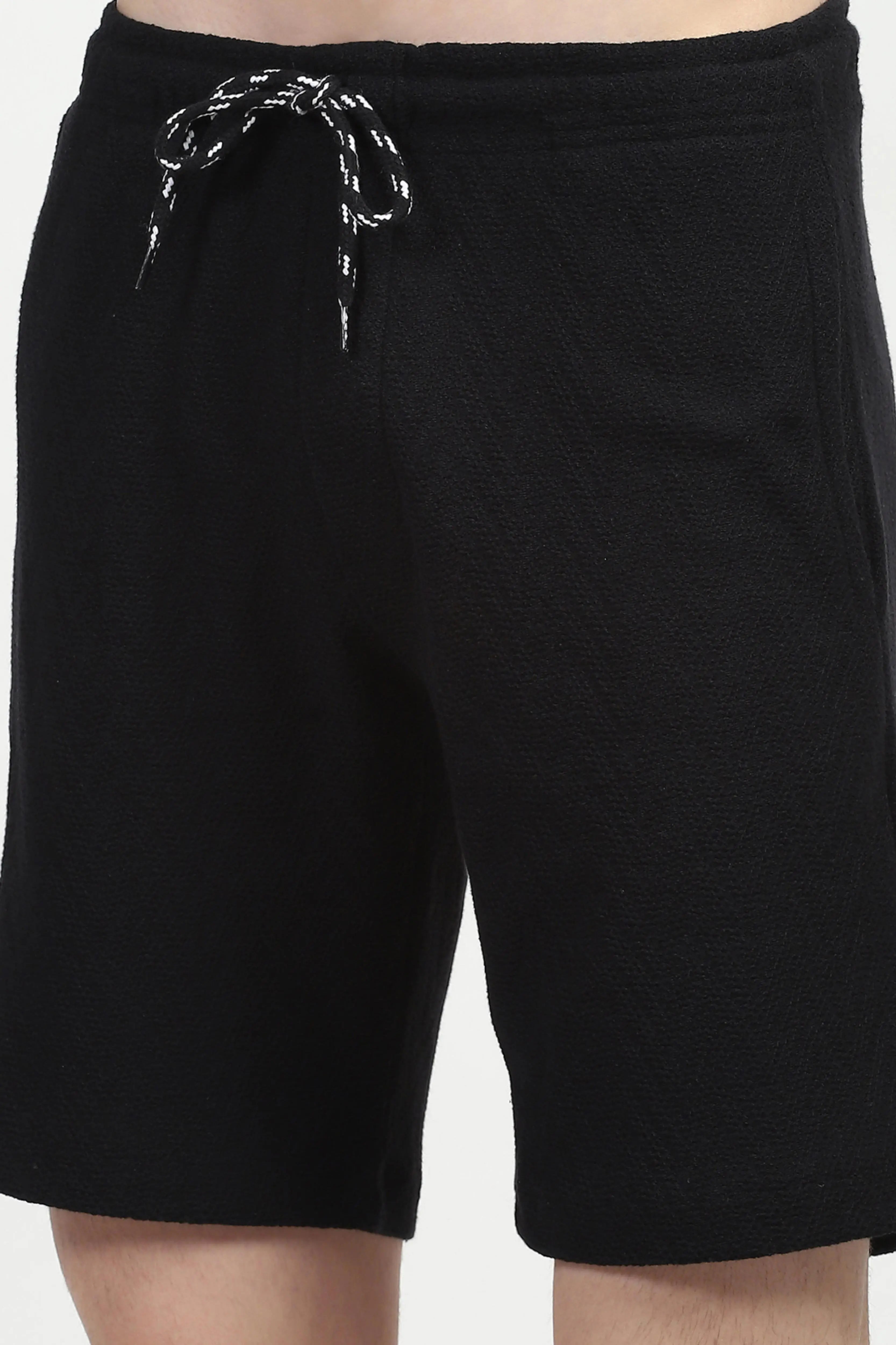 Black Cotton Textured Co-ord Set - Global Republic