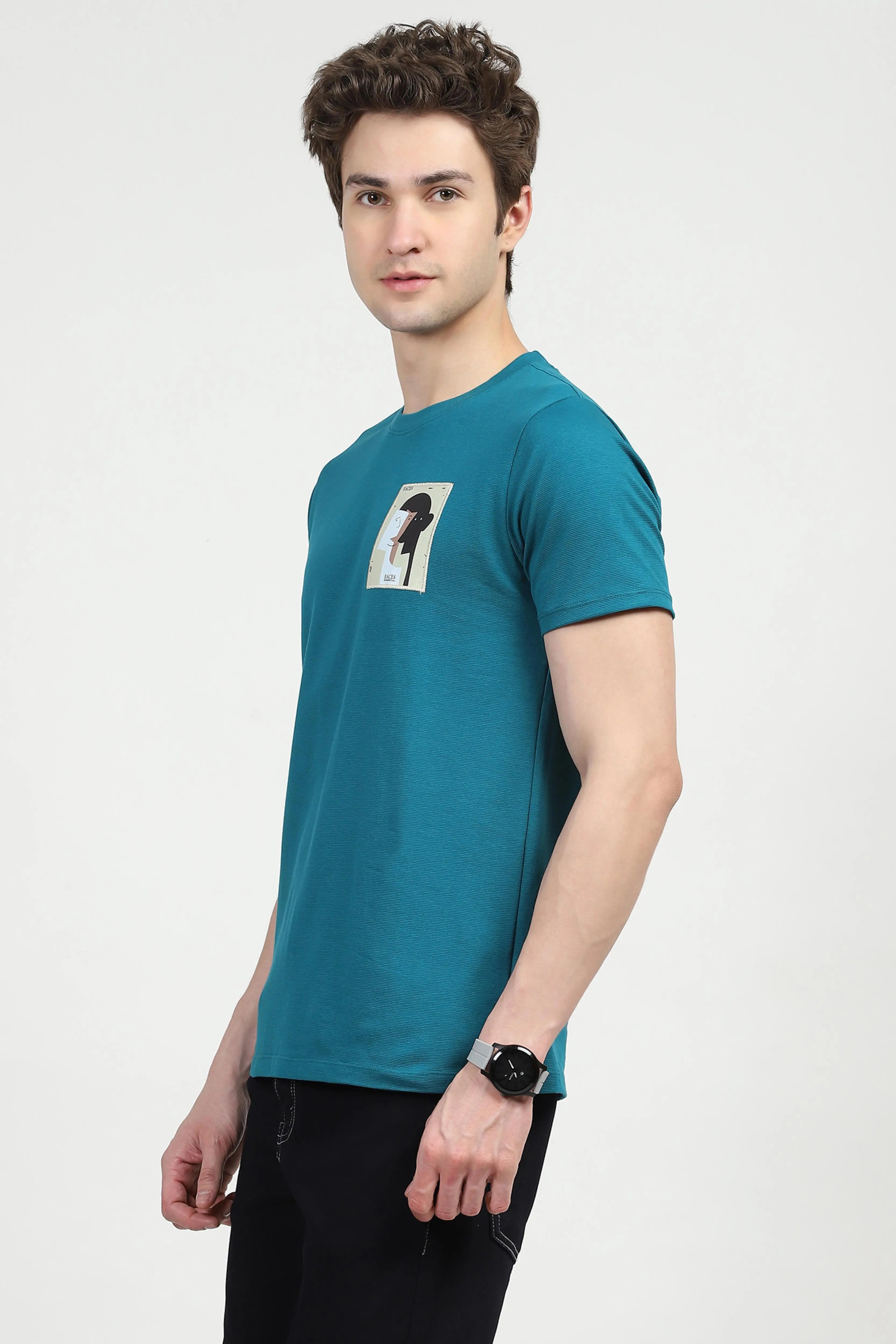 Blue Back Print Graphic T-shirt - Global Republic