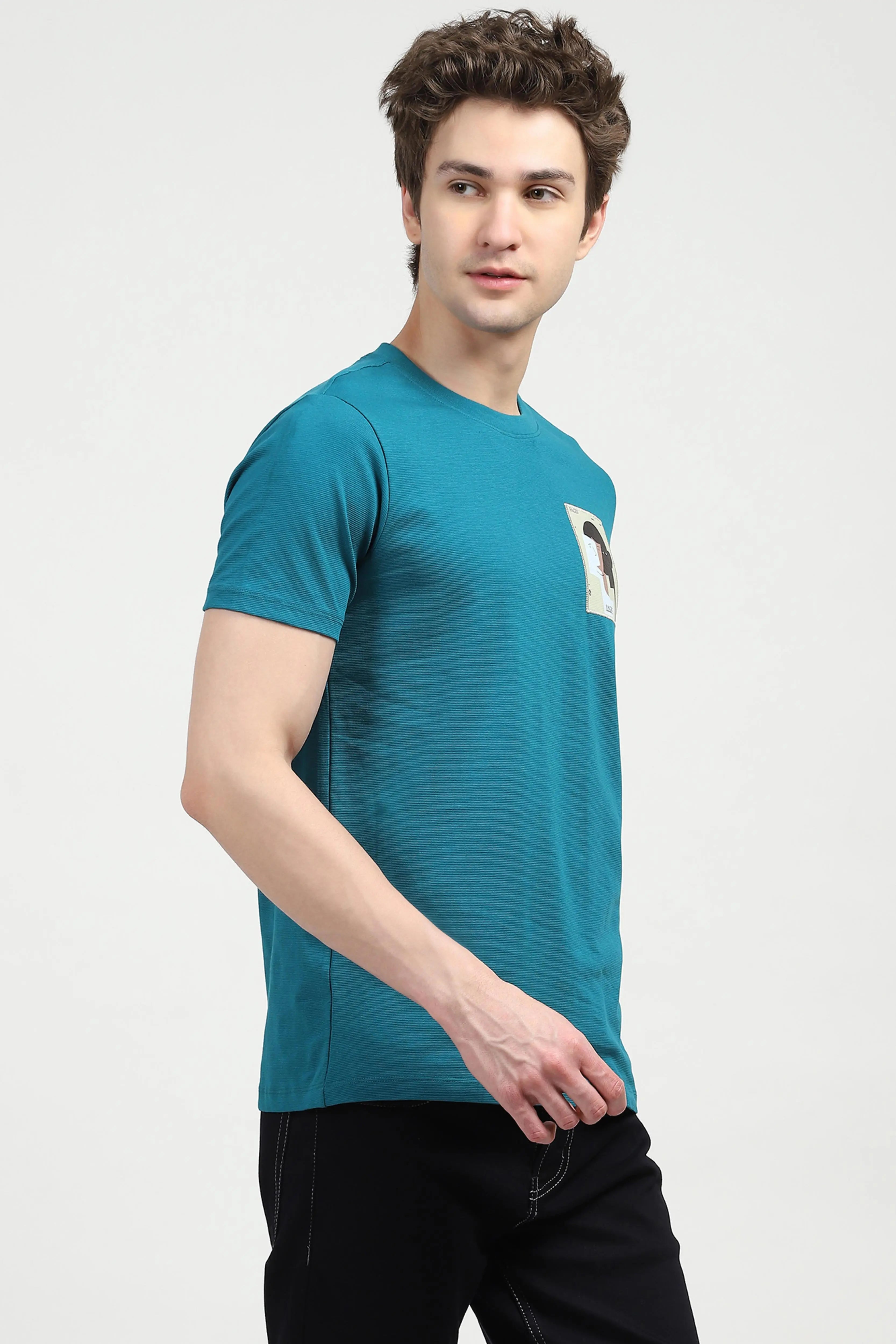 Blue Back Print Graphic T-shirt - Global Republic