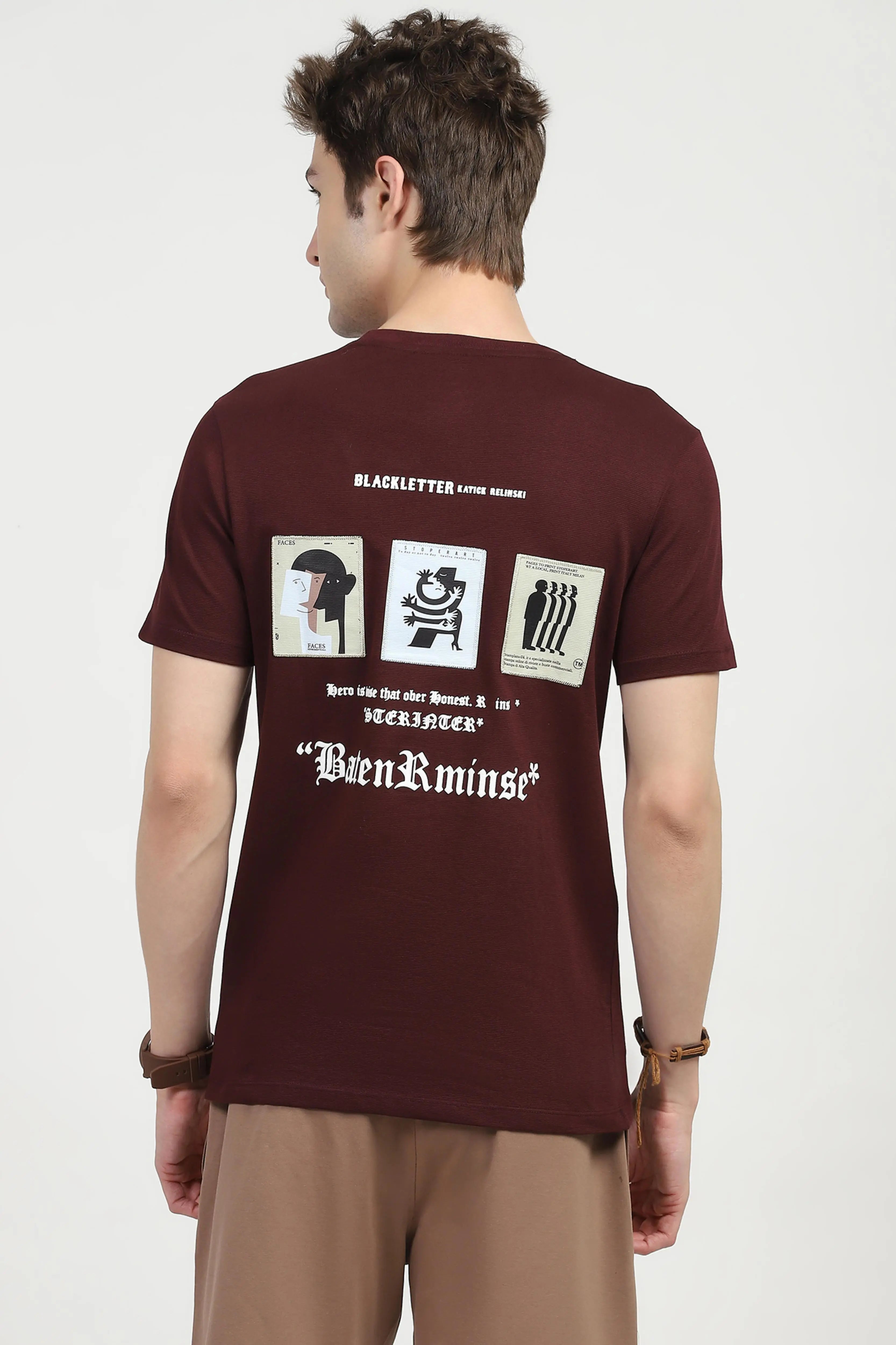 Wine Back Print Graphic T-shirt - Global Republic