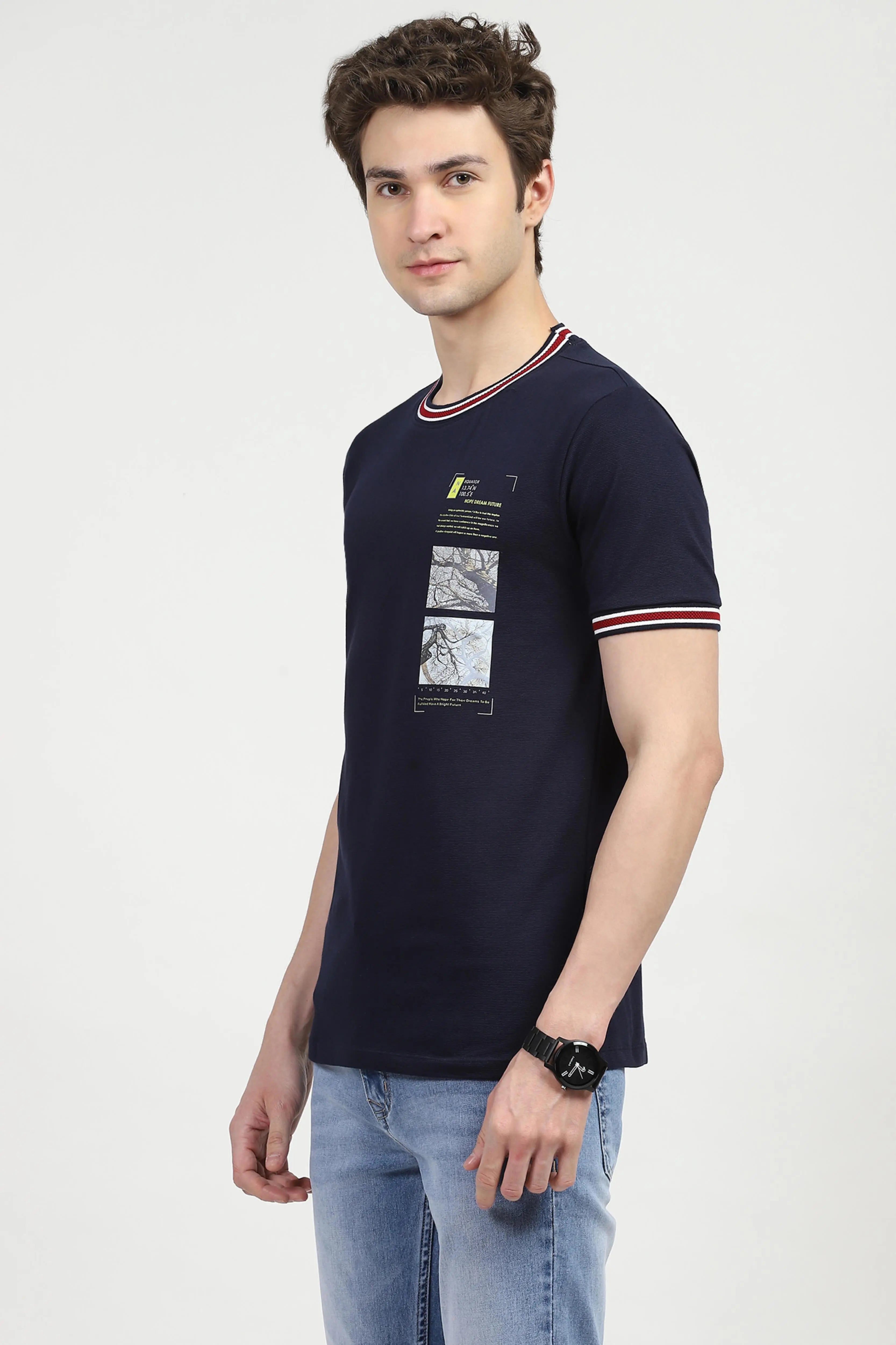 Navy Graphic Print T-shirt - Global Republic