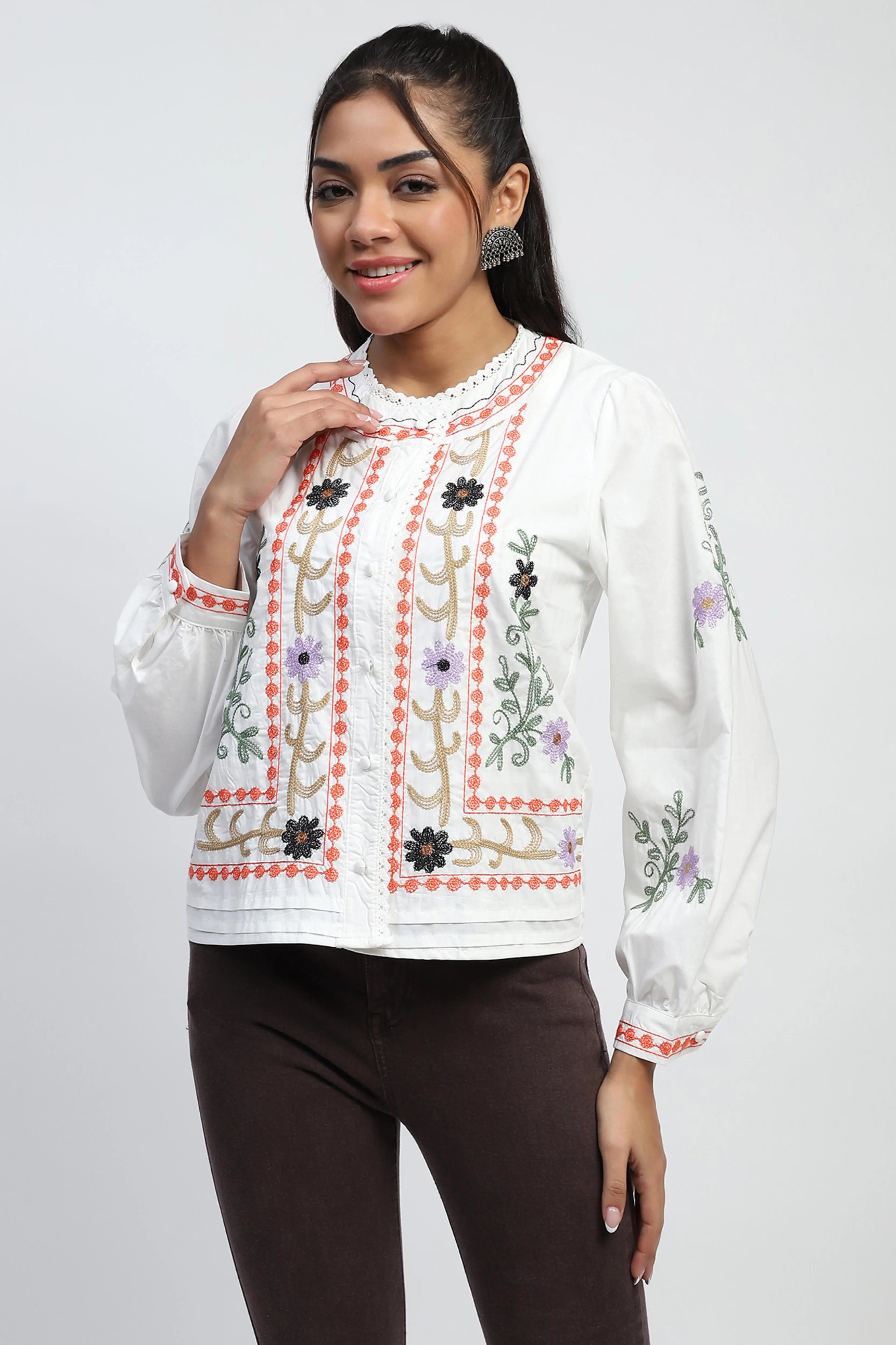 Embroidered Cotton Shirt - Global Republic