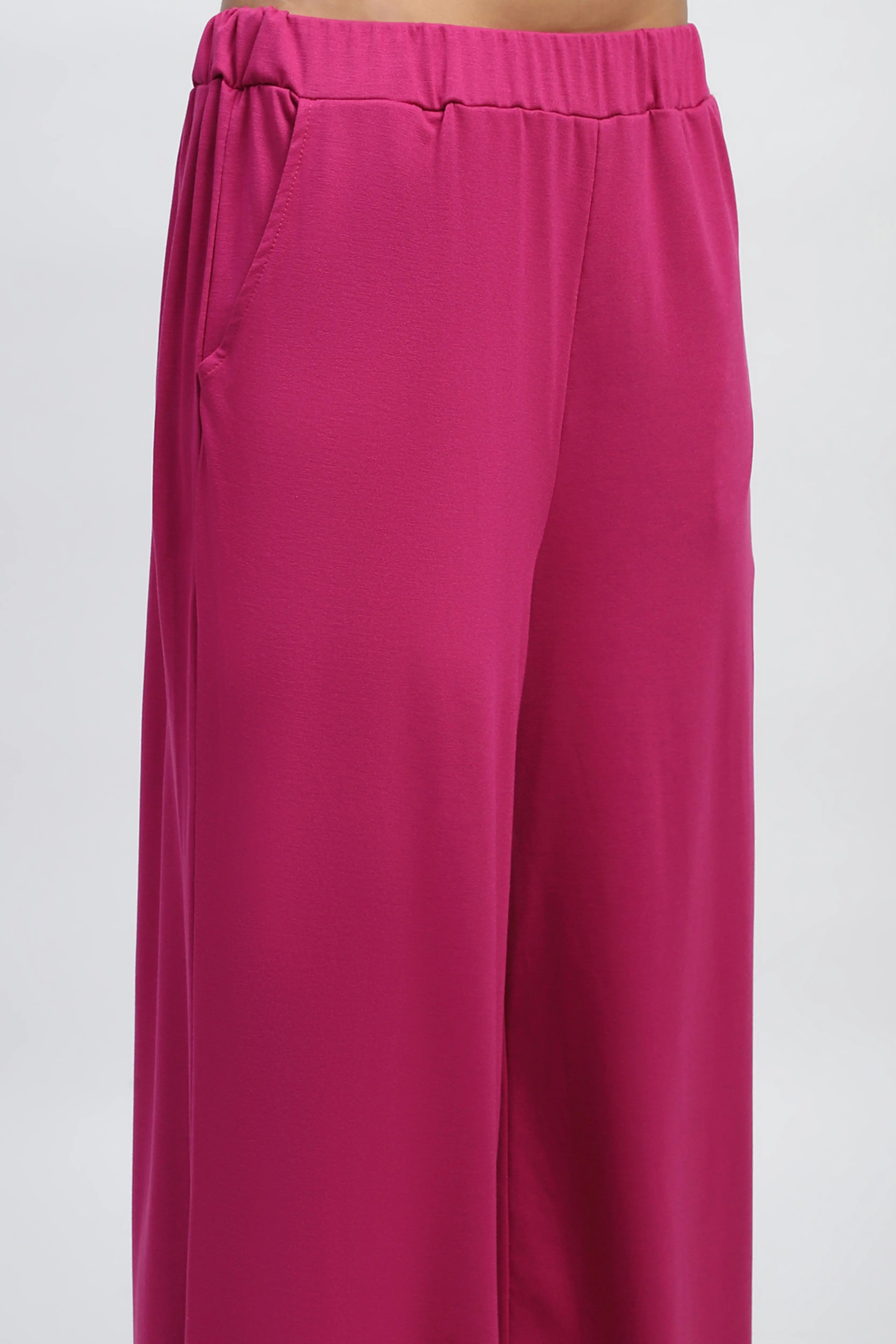 Pink Embroidered Solid Loungewear - Global Republic