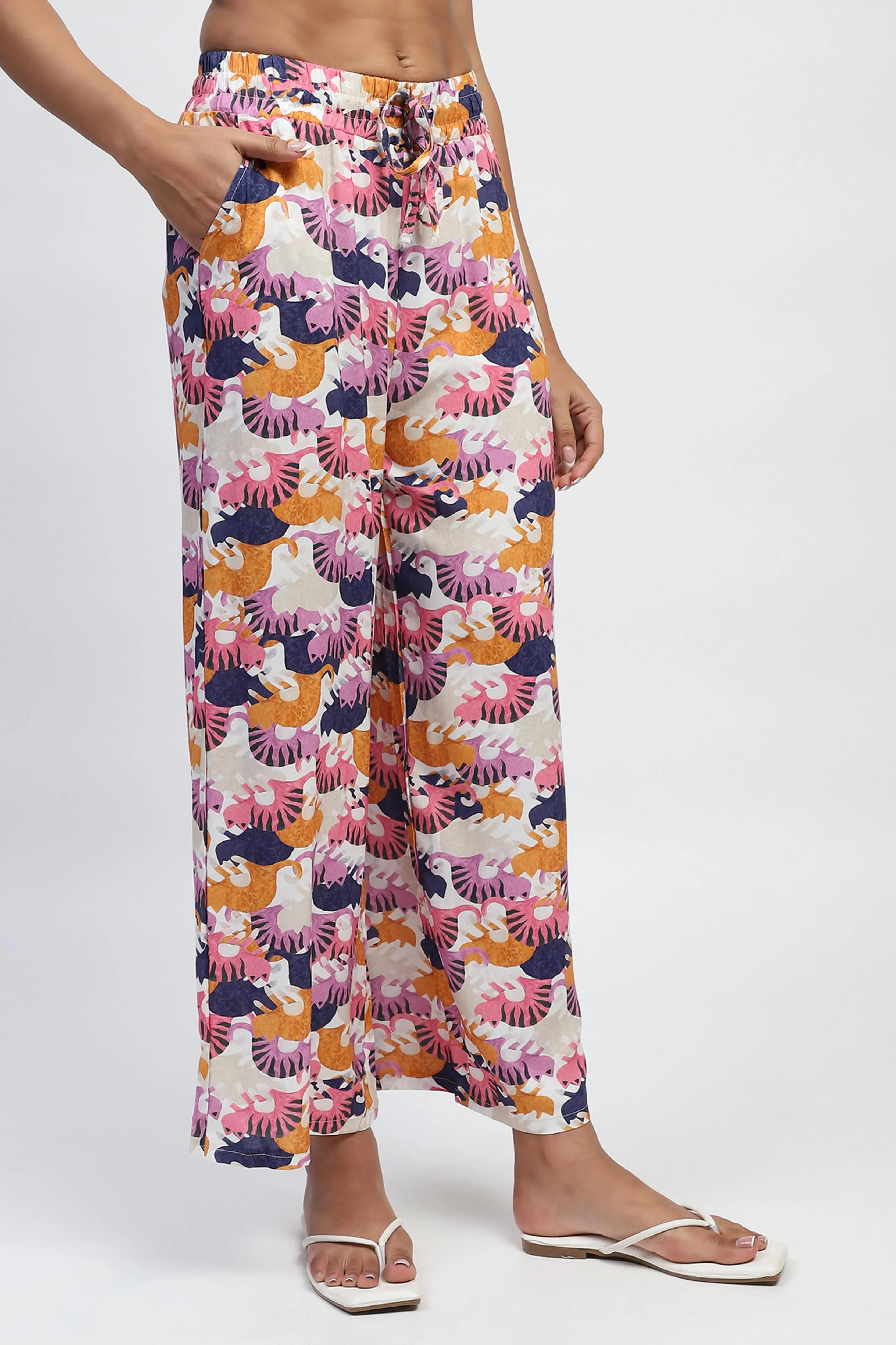 Multi Abstract Rayon Loose Fit Lower - Global Republic