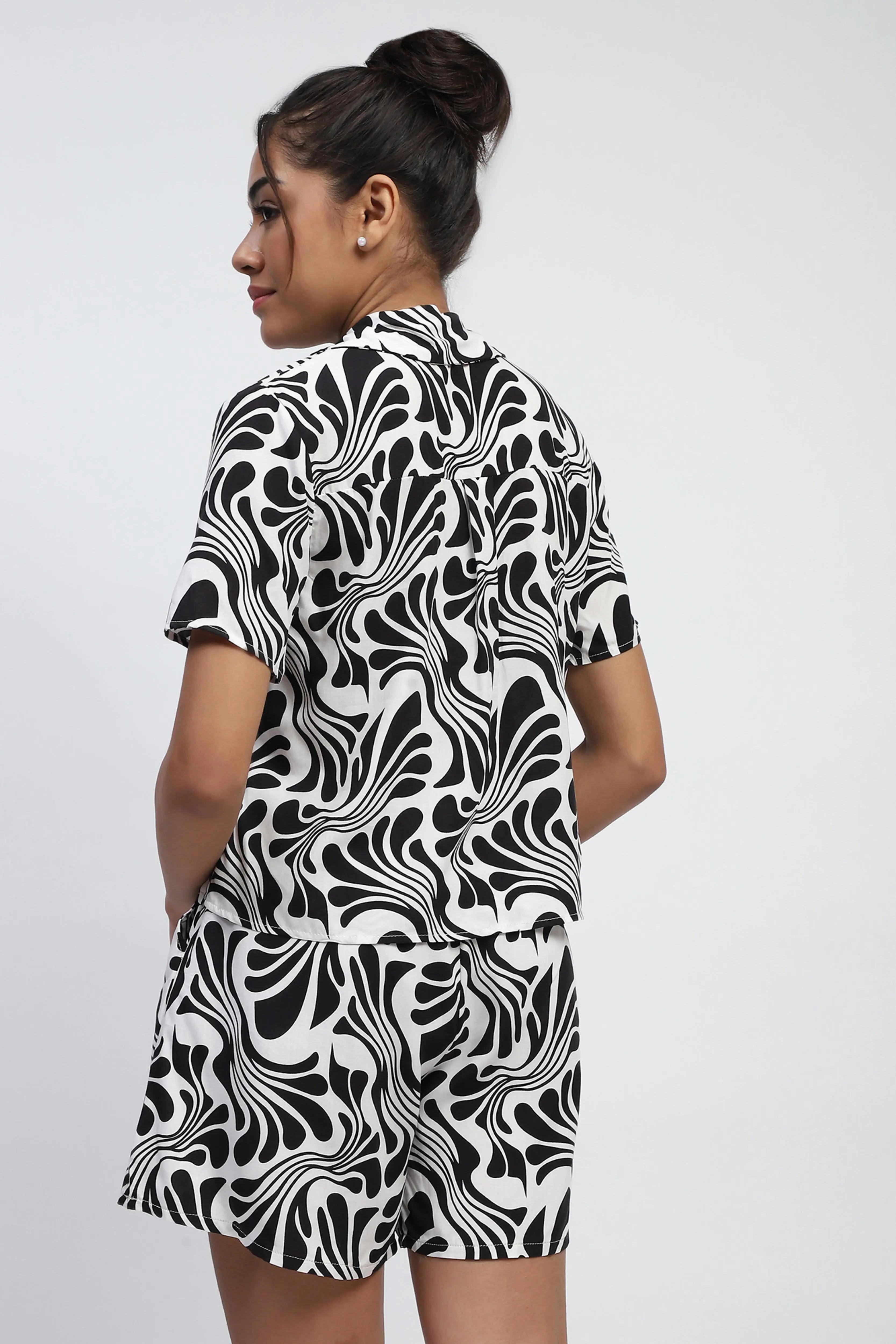 Rayon Abstract Print Loose Fit Shirt - Global Republic
