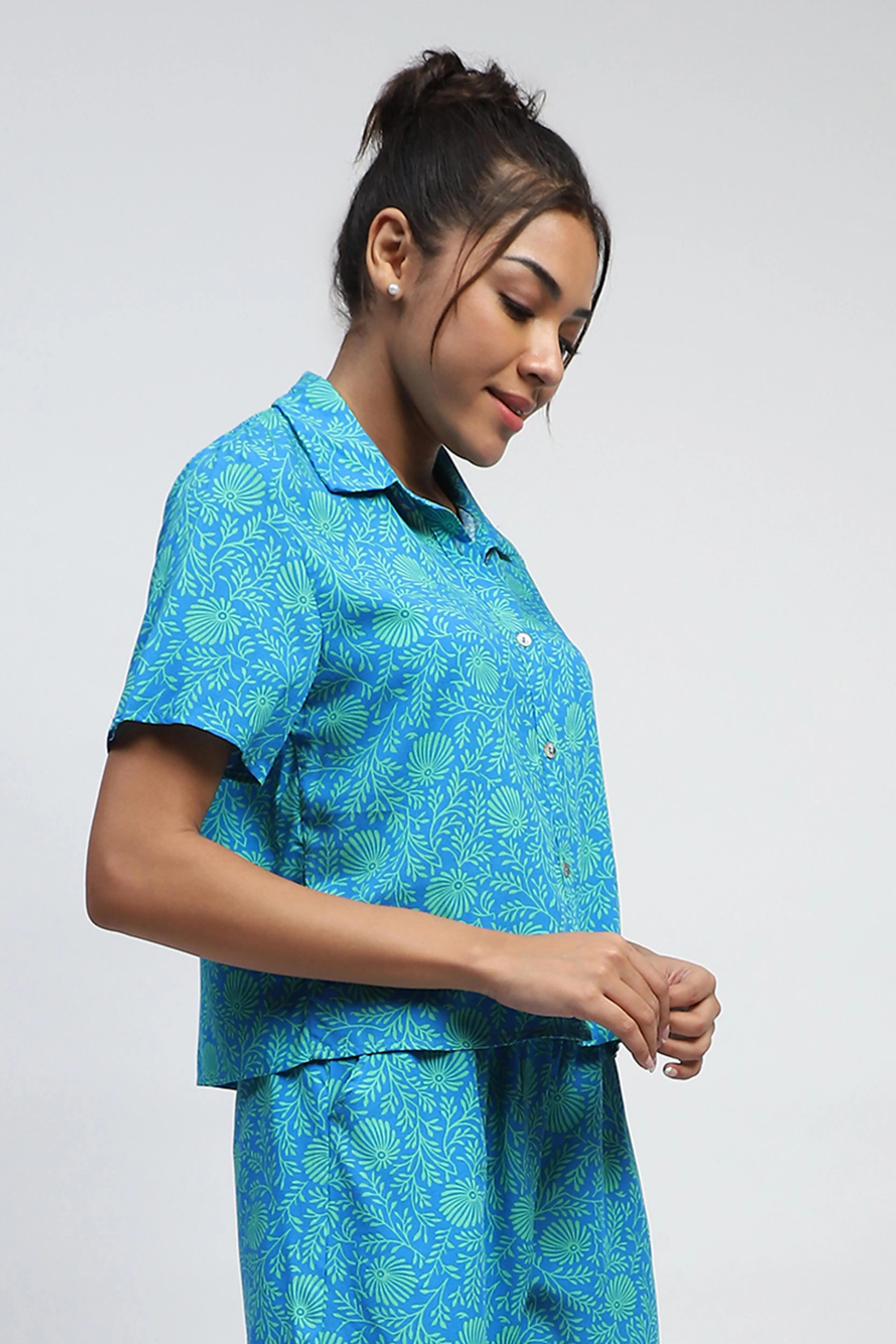 Royal Floral Print Rayon Loose Fit Shirt - Global Republic