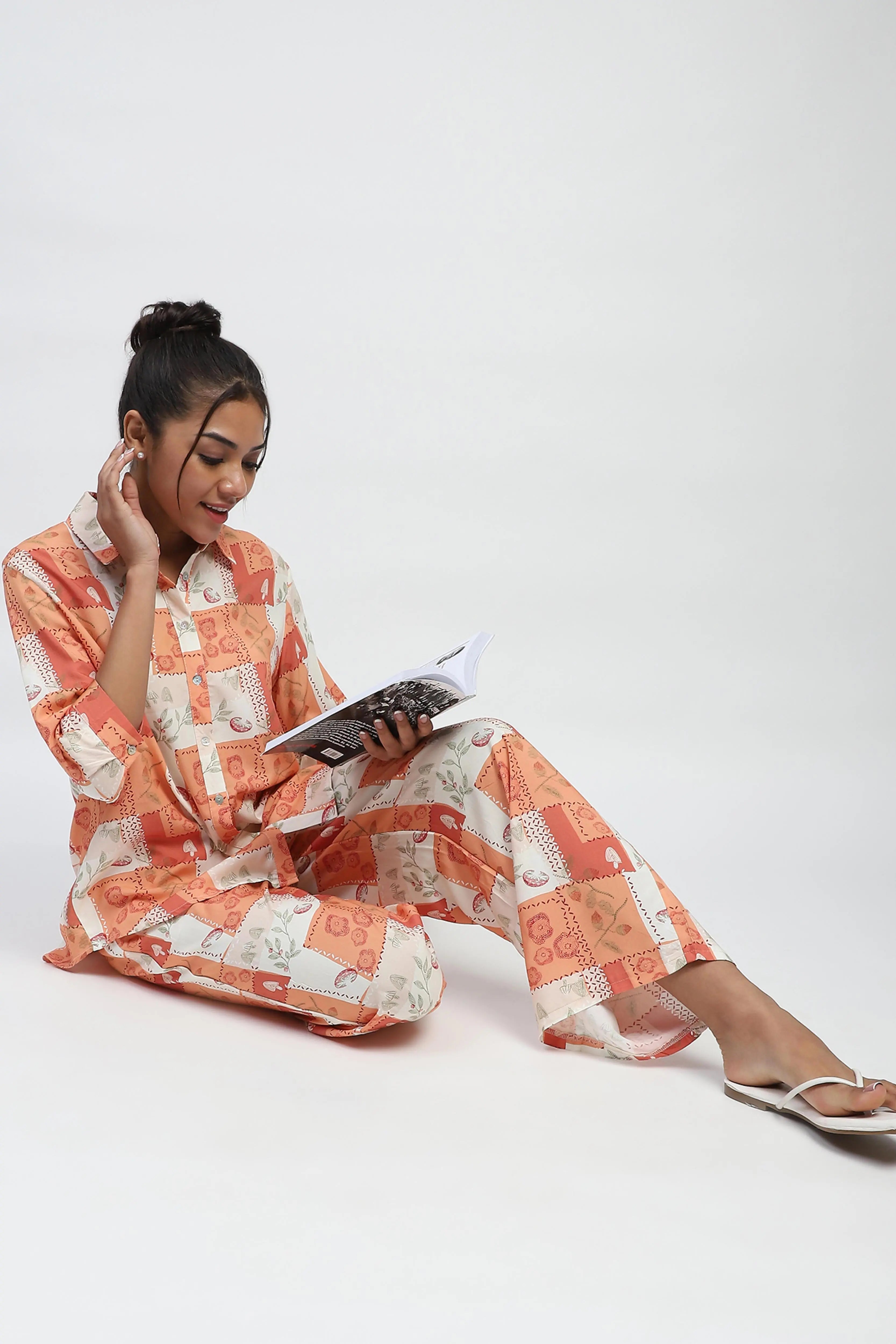 Brown Digital Print Rayon Shirt - Global Republic