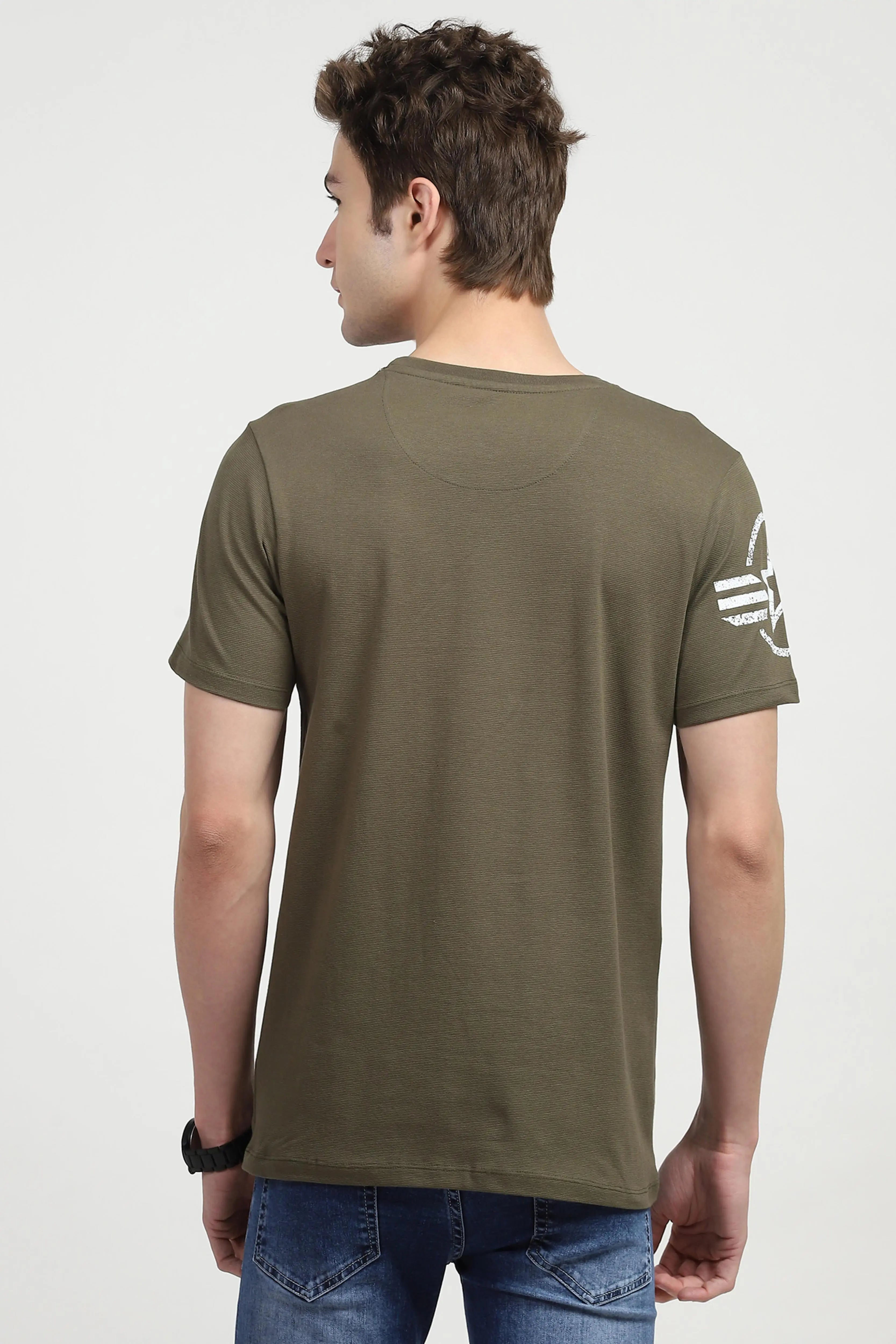 Cotton Graphic Olive T-shirt - Global Republic
