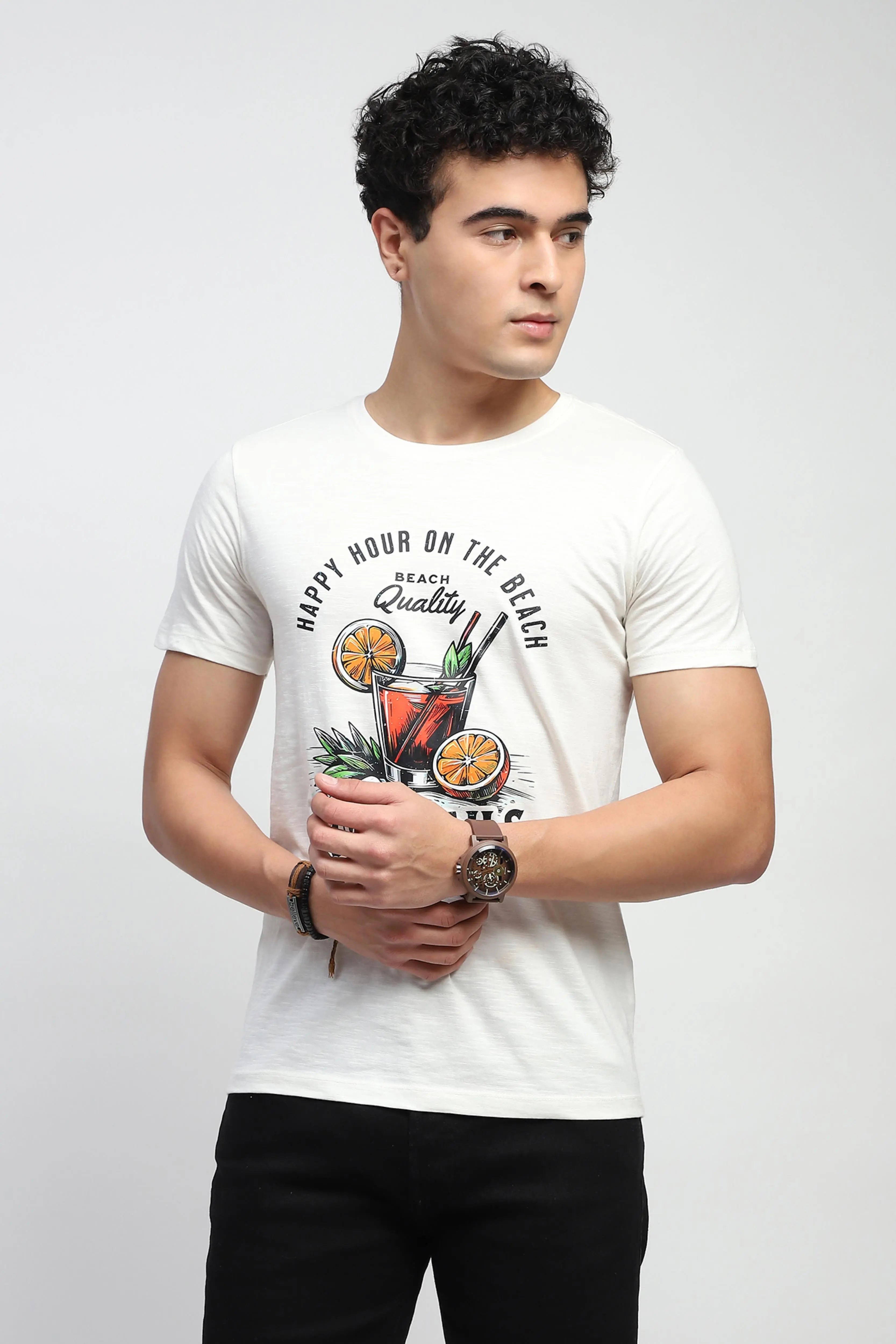 Off-White Graphic Cotton T-Shirt - Global Republic