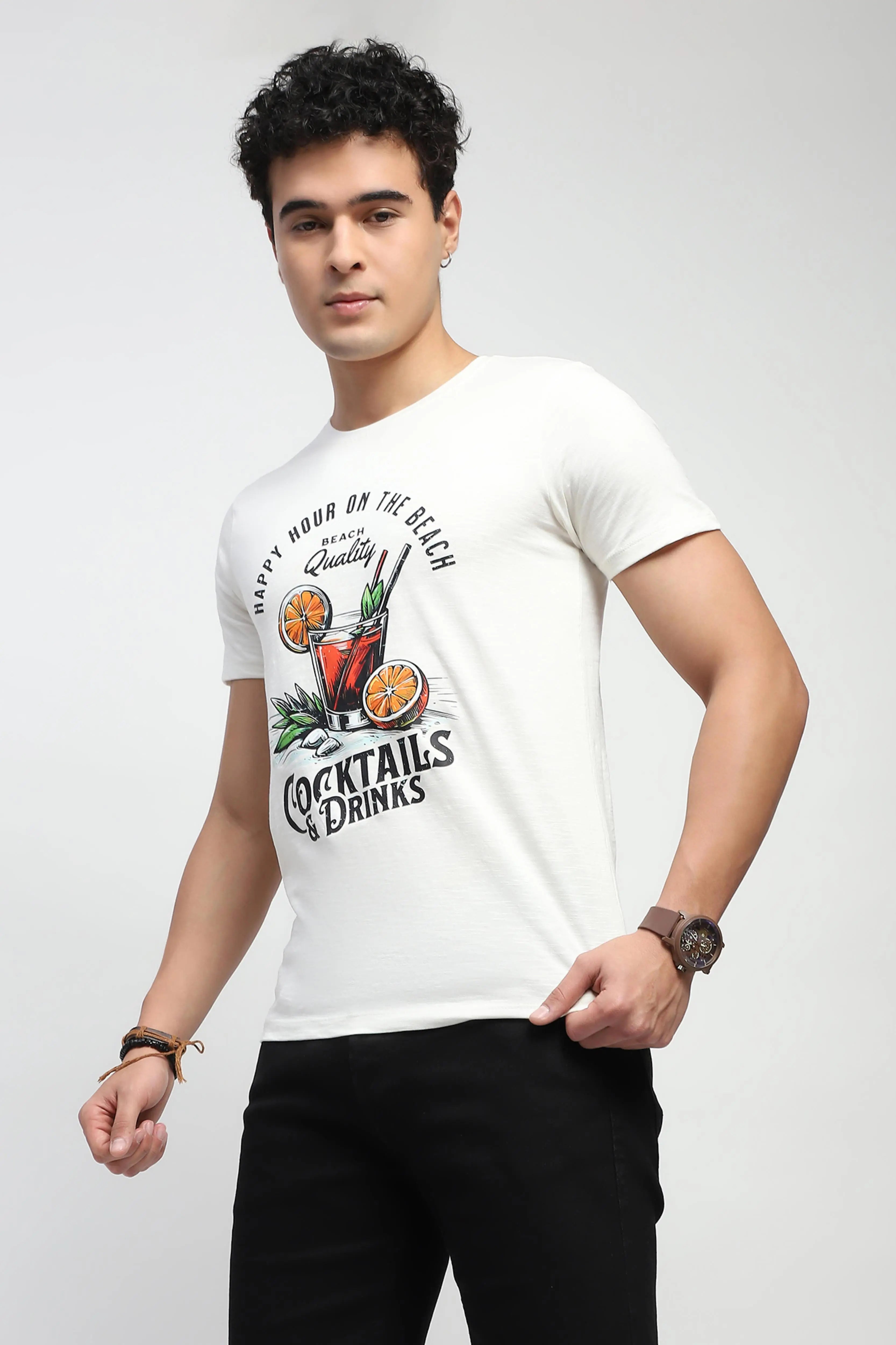 Off-White Graphic Cotton T-Shirt - Global Republic