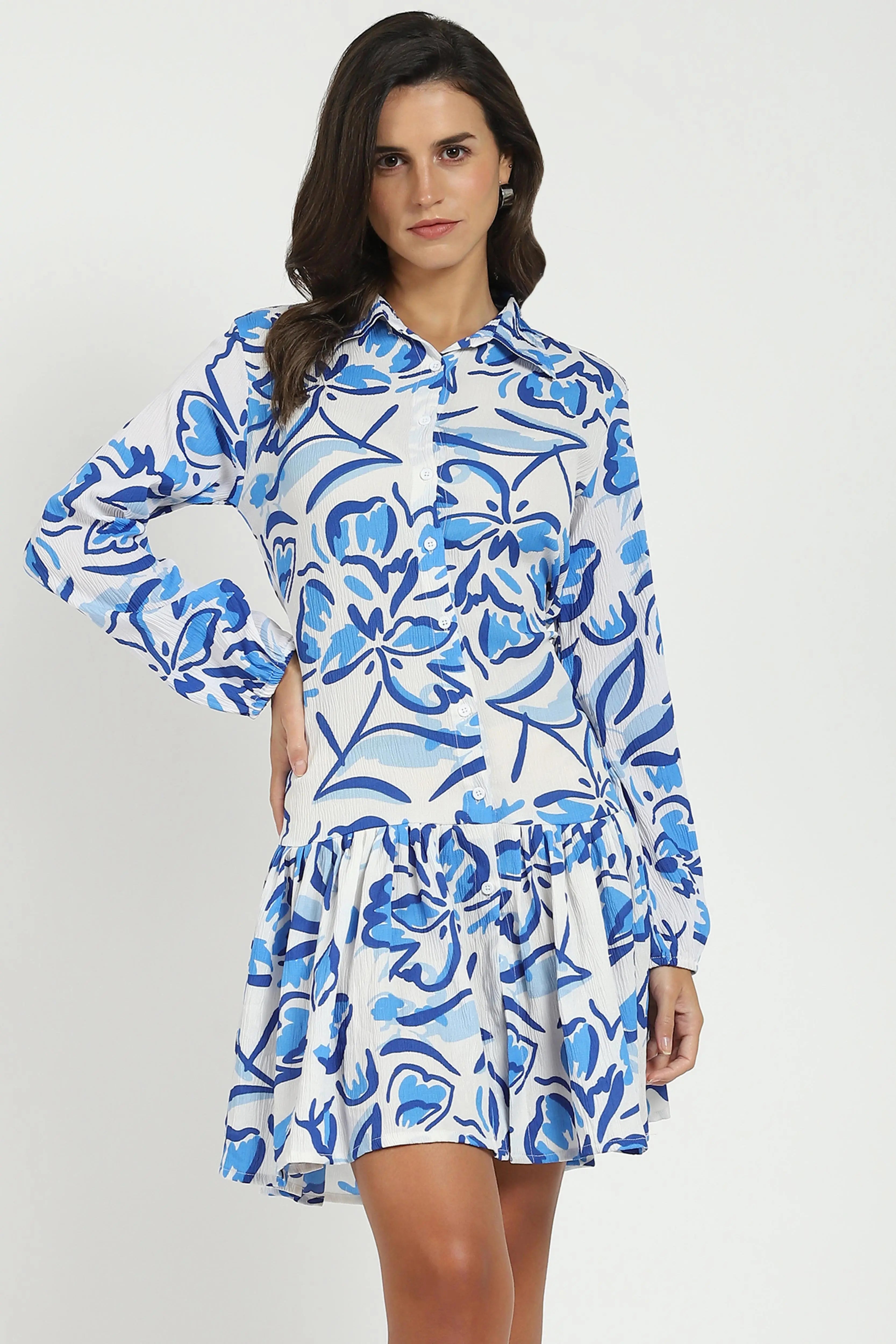 White Flared Shirt Dress - Global Republic