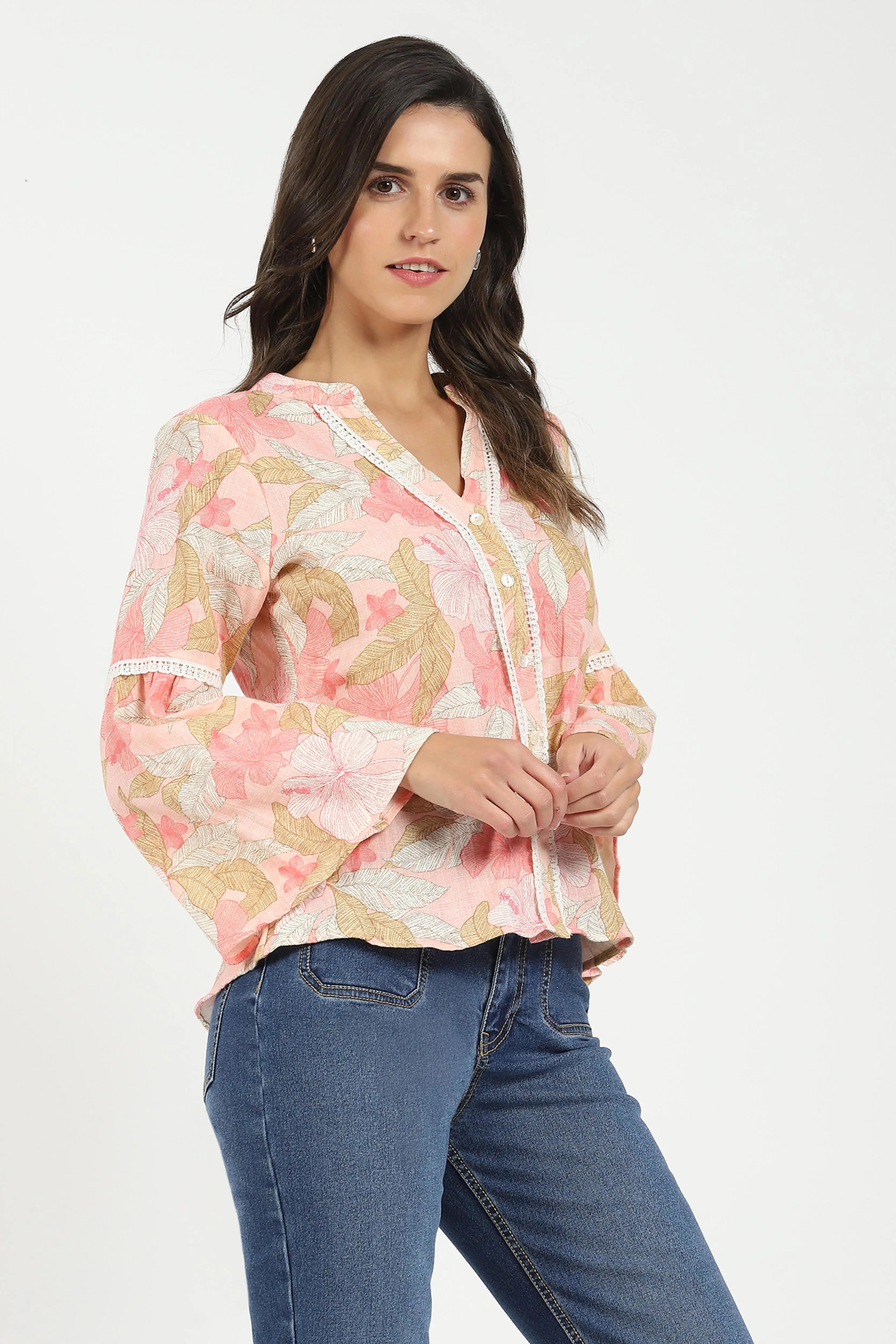 Pink Floral Print Top - Global Republic
