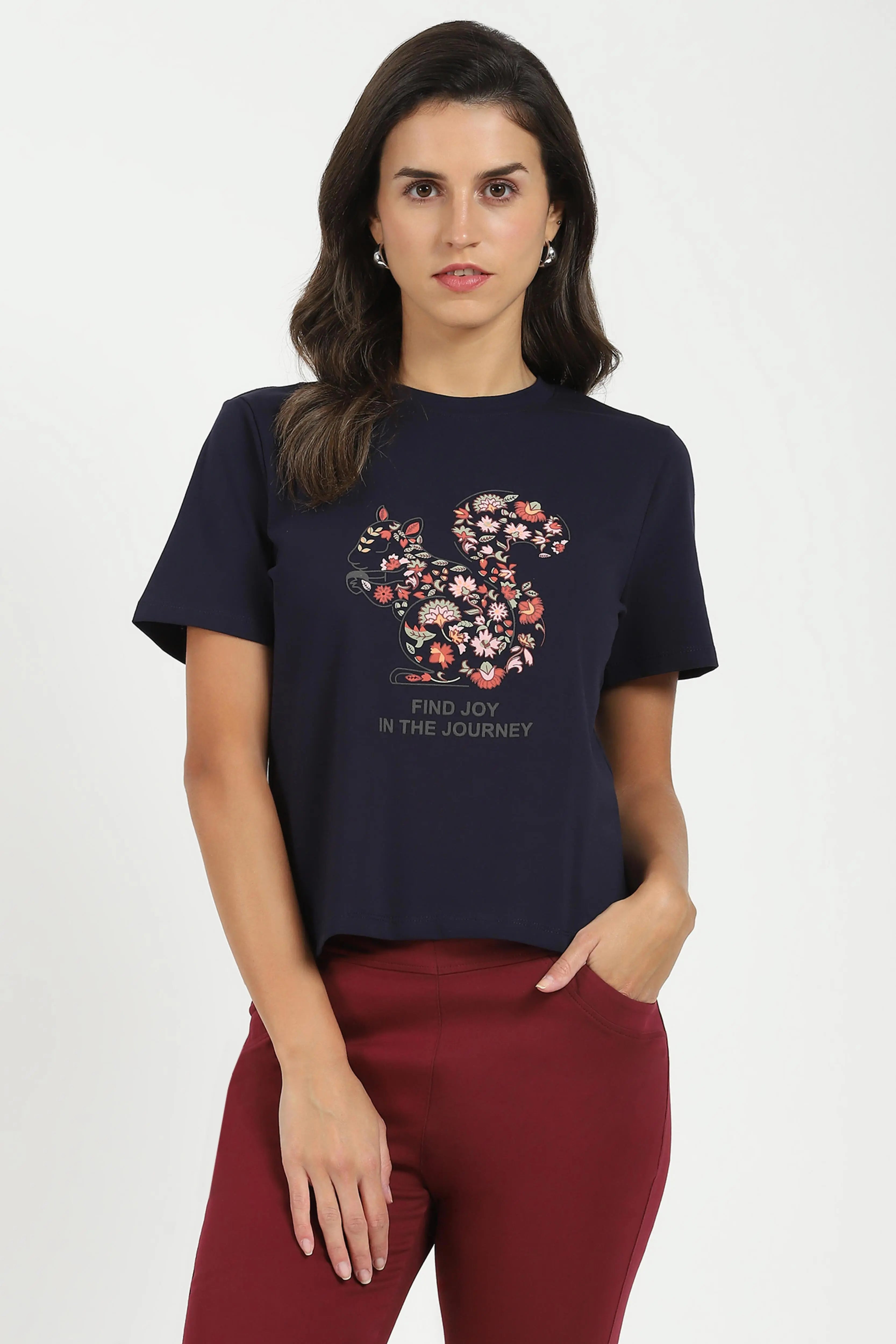 Navy Graphic Cotton Top - Global Republic