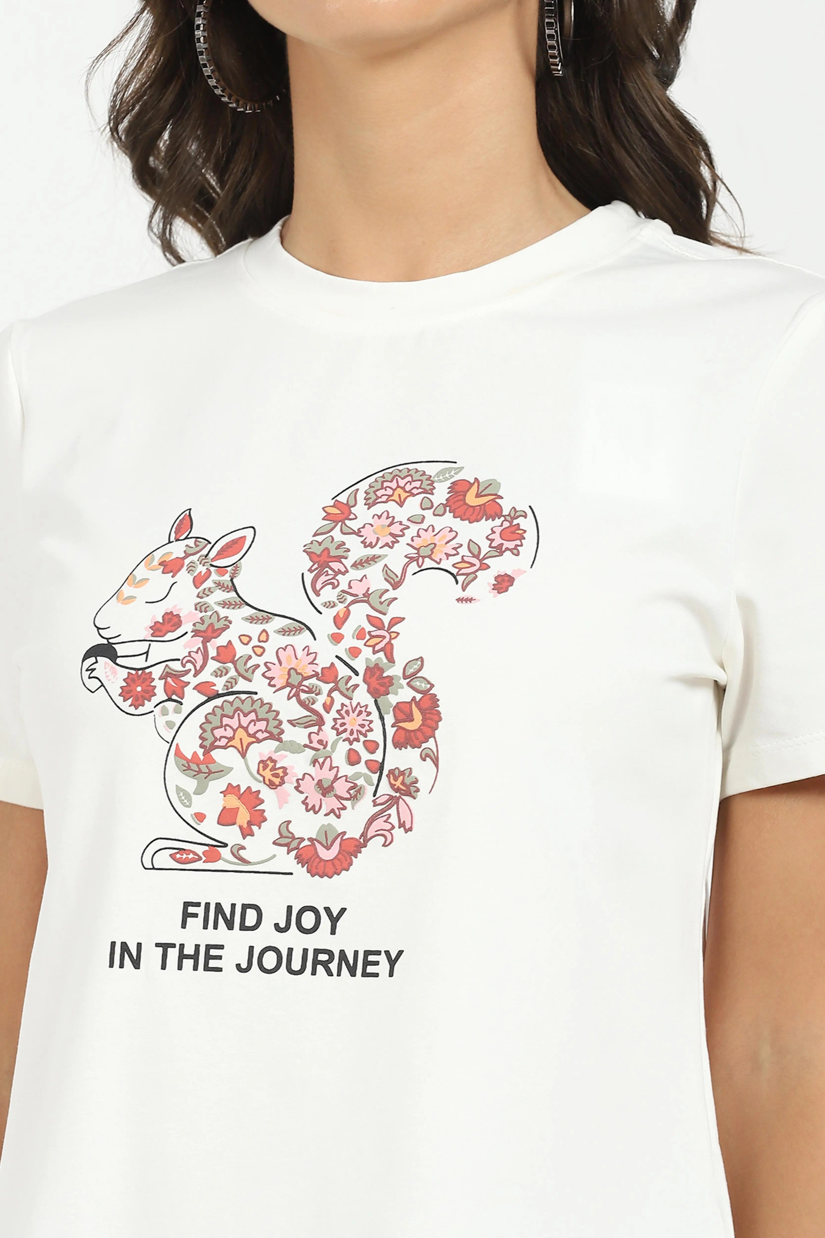 White Graphic Cotton Top - Global Republic