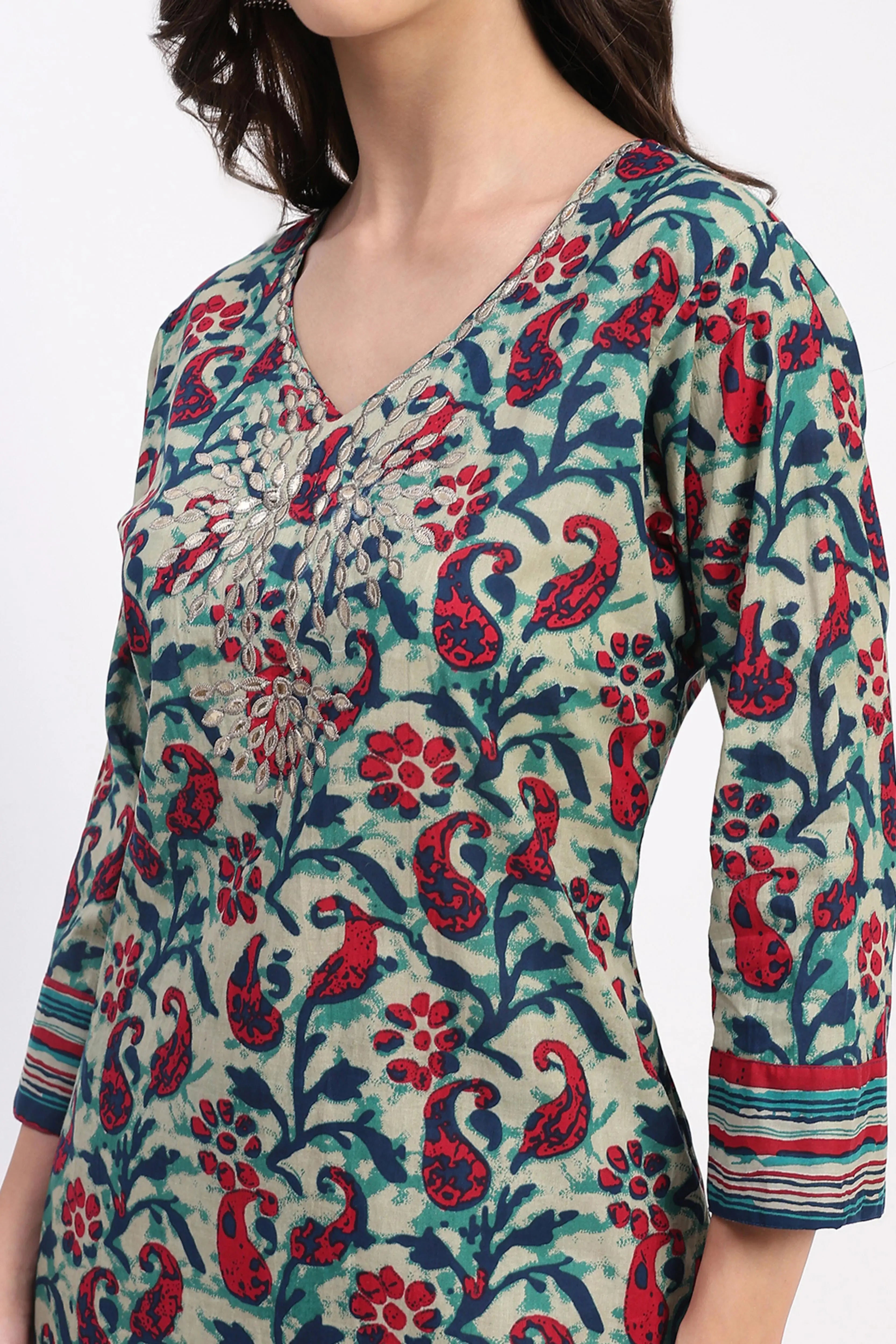 Multi Festive Cotton Suit Set - Global Republic