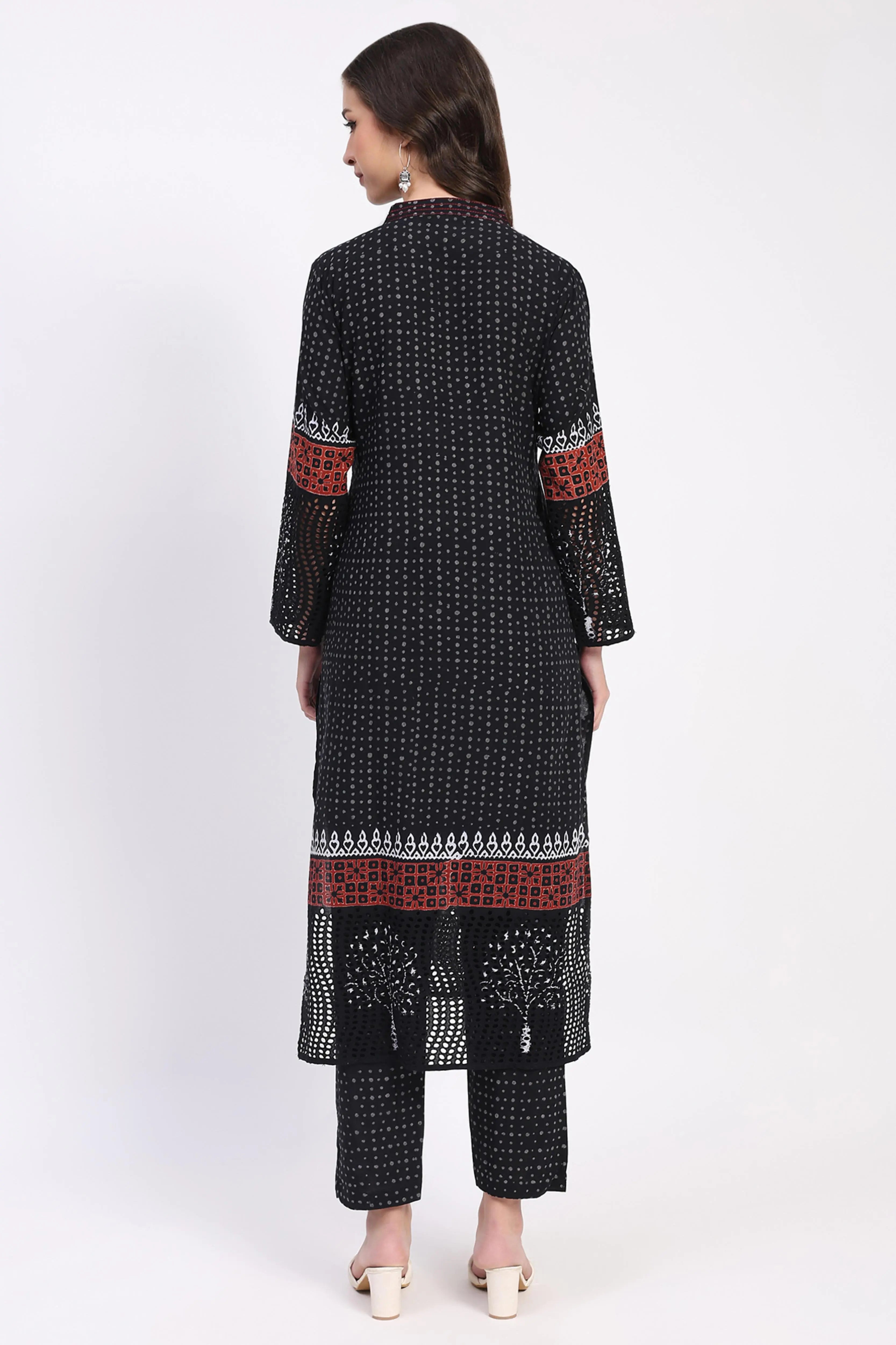 Black Cotton Kurta Set - Global Republic