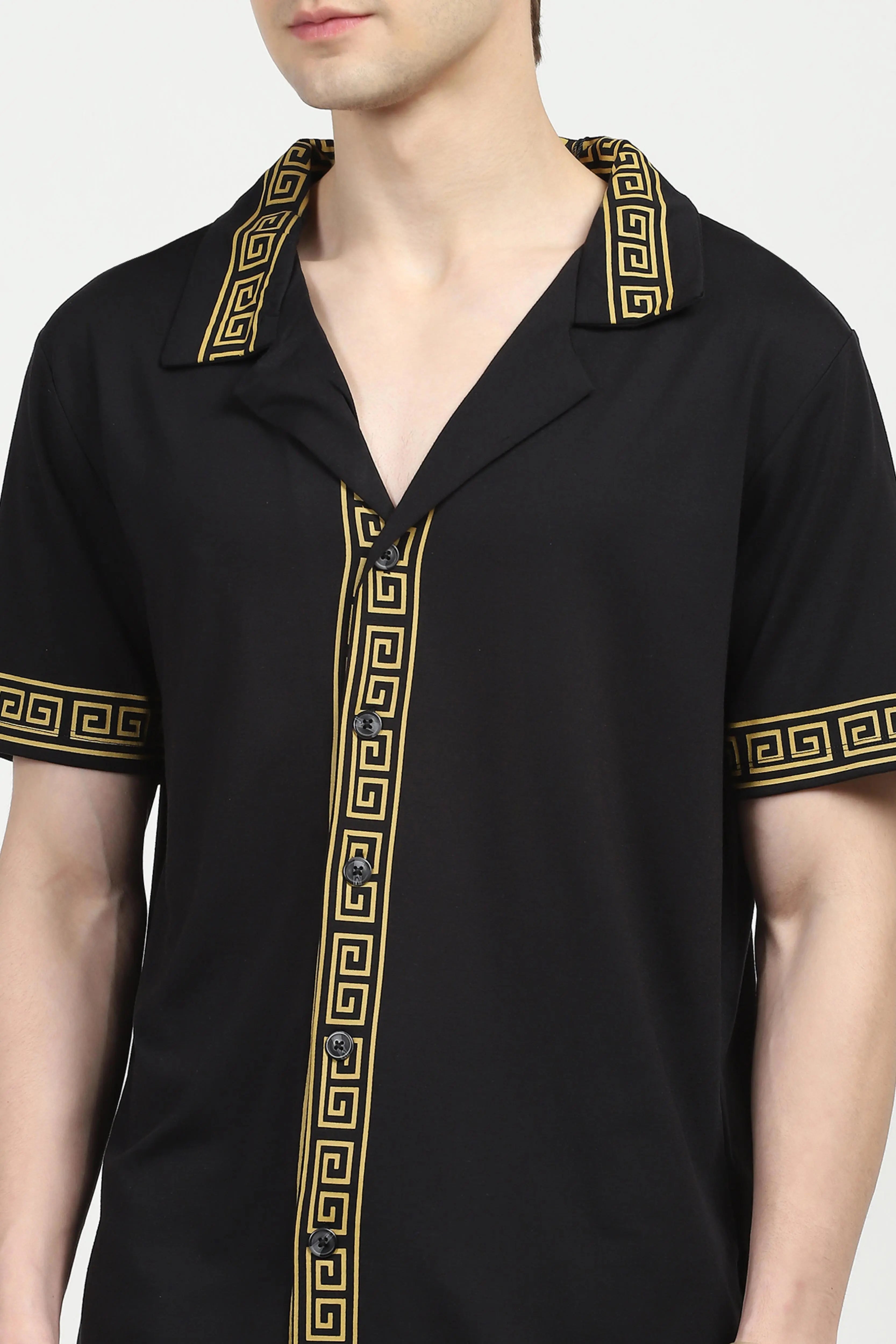 Black Printed Viscose Set - Global Republic