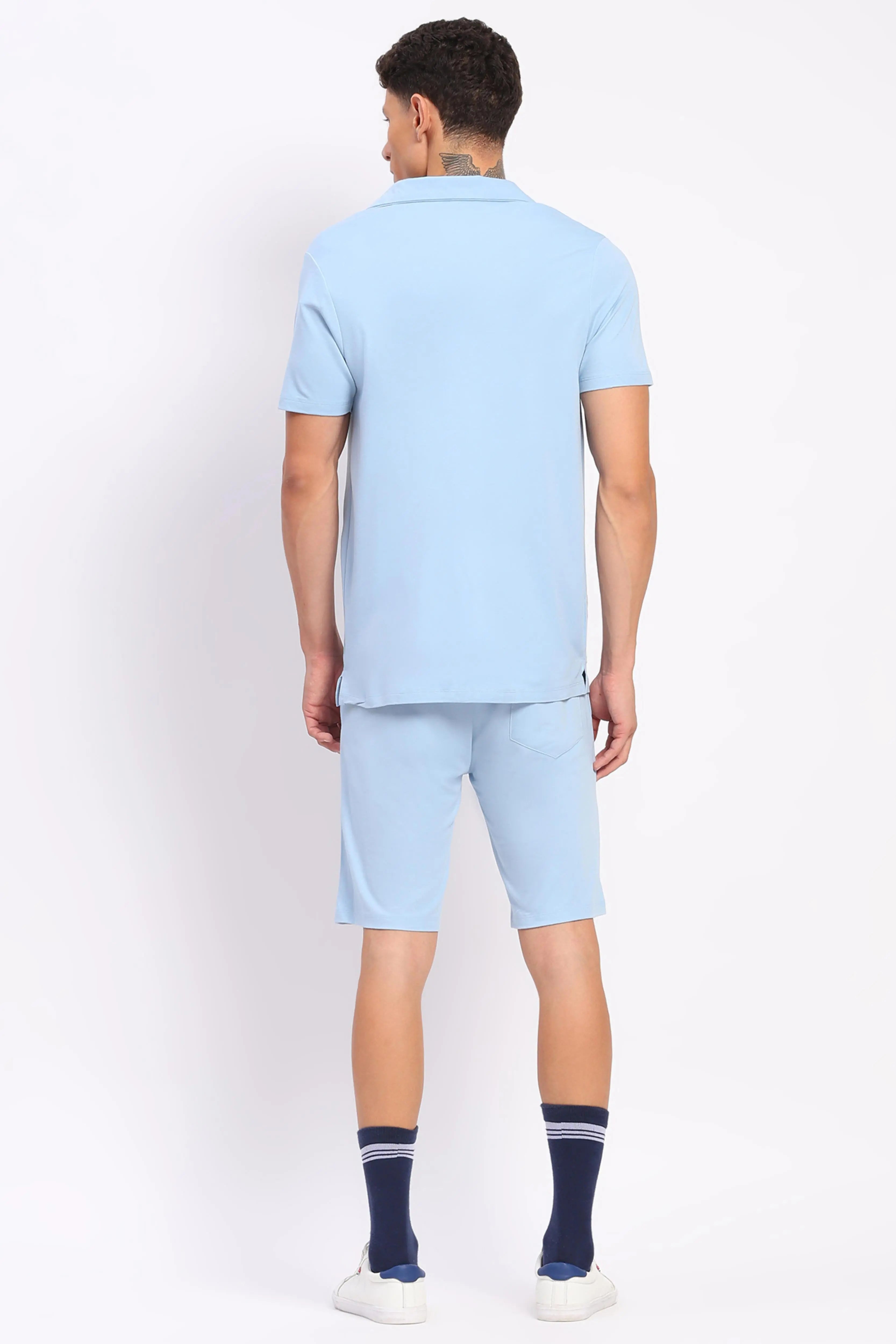 Sky Blue Embroidered Co-ord Set - Global Republic