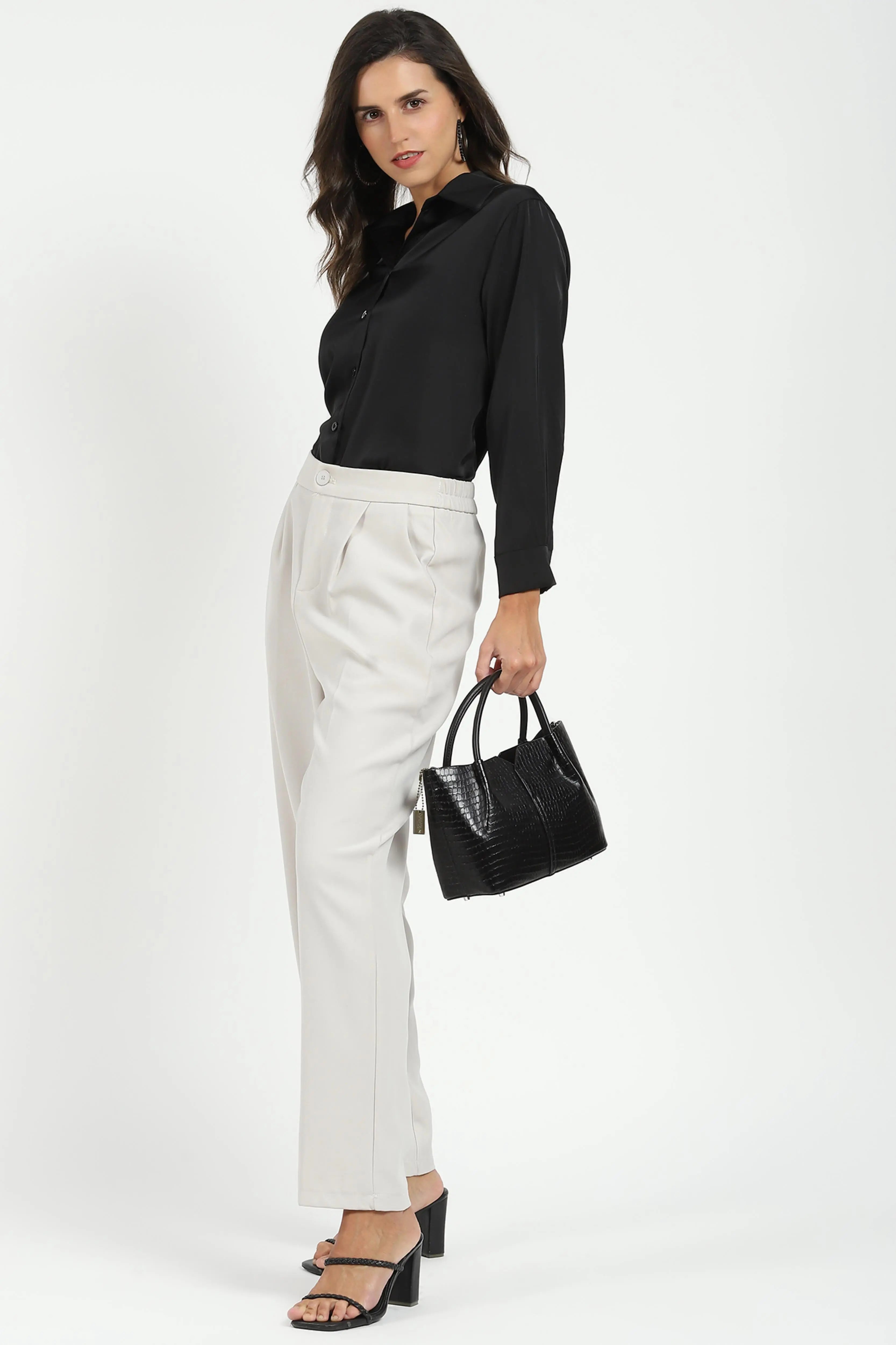 Black Satin Formal Shirt - Global Republic