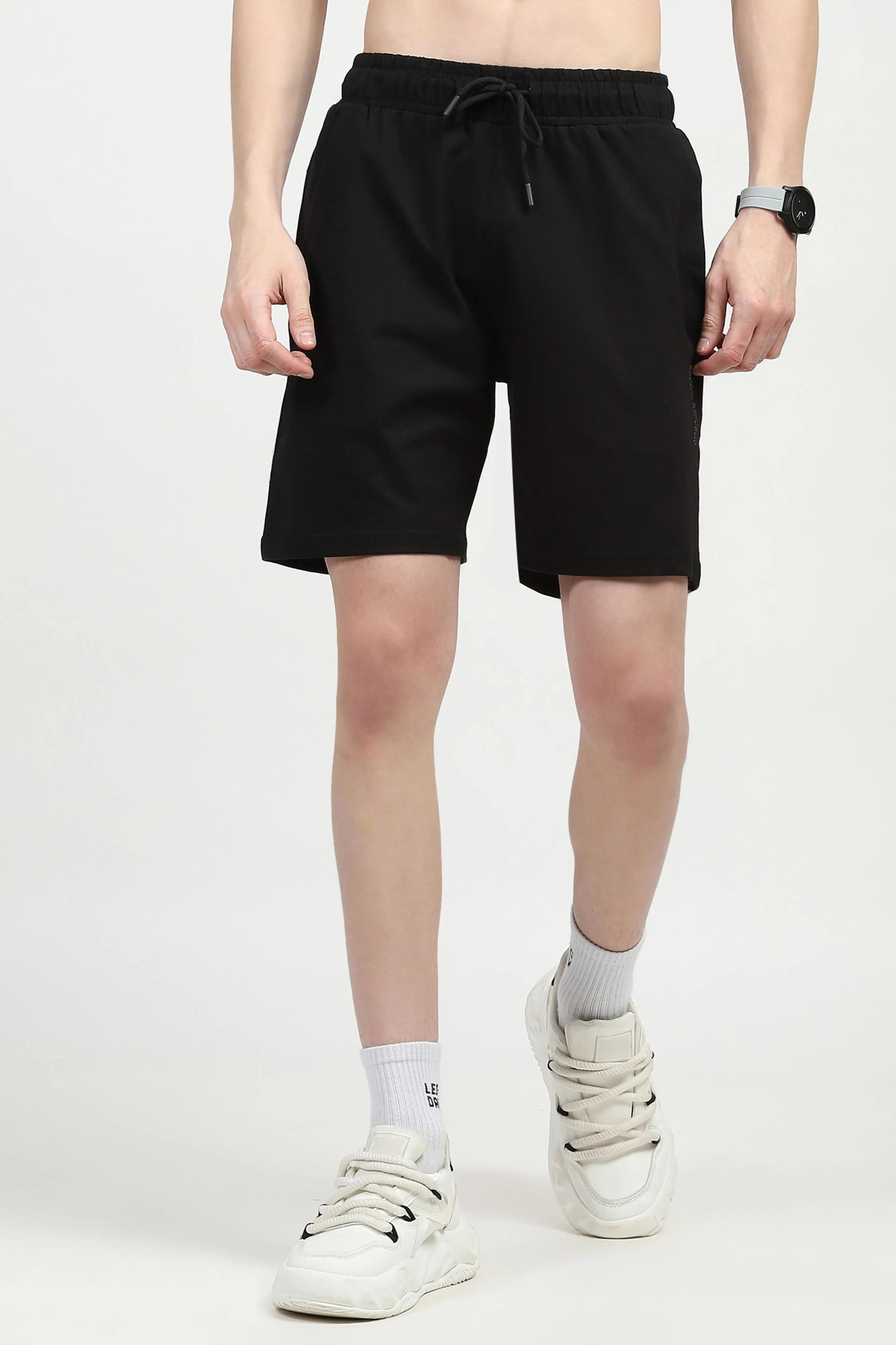 Black Cotton Shorts - Global Republic
