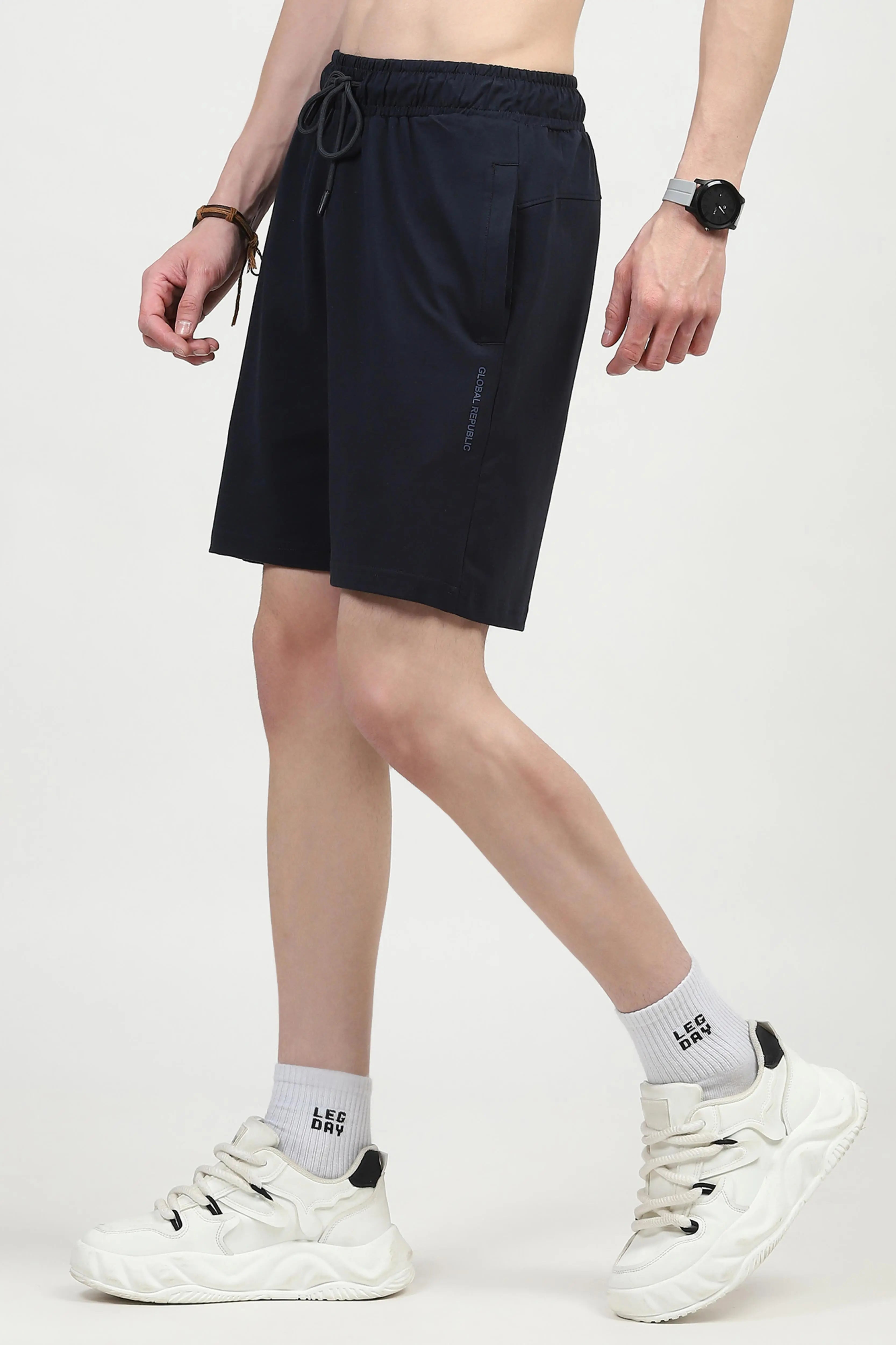 Navy Cotton Shorts - Global Republic