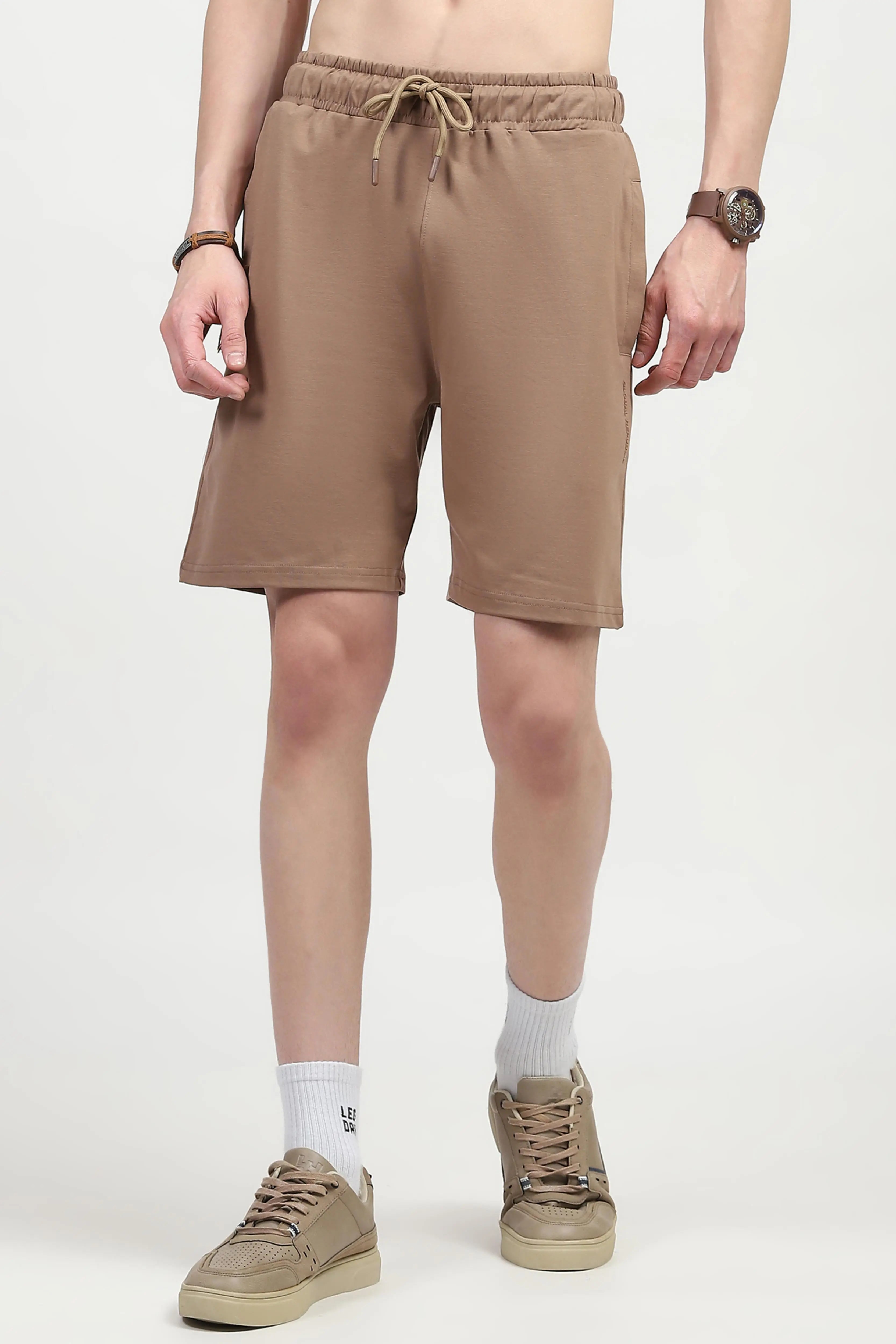 Brown Cotton Shorts - Global Republic