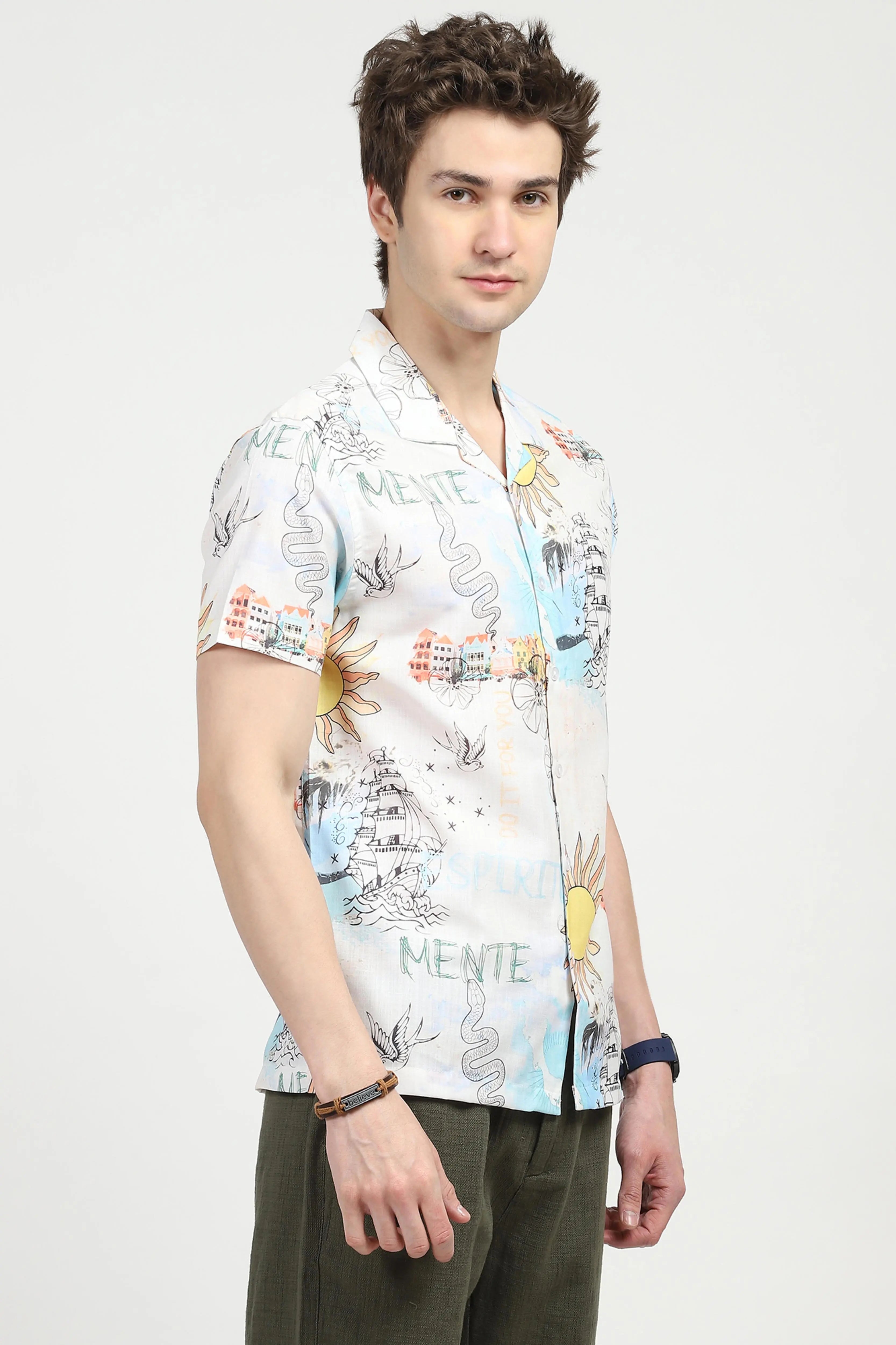 Tropical Print Cotton Shirt - Global Republic