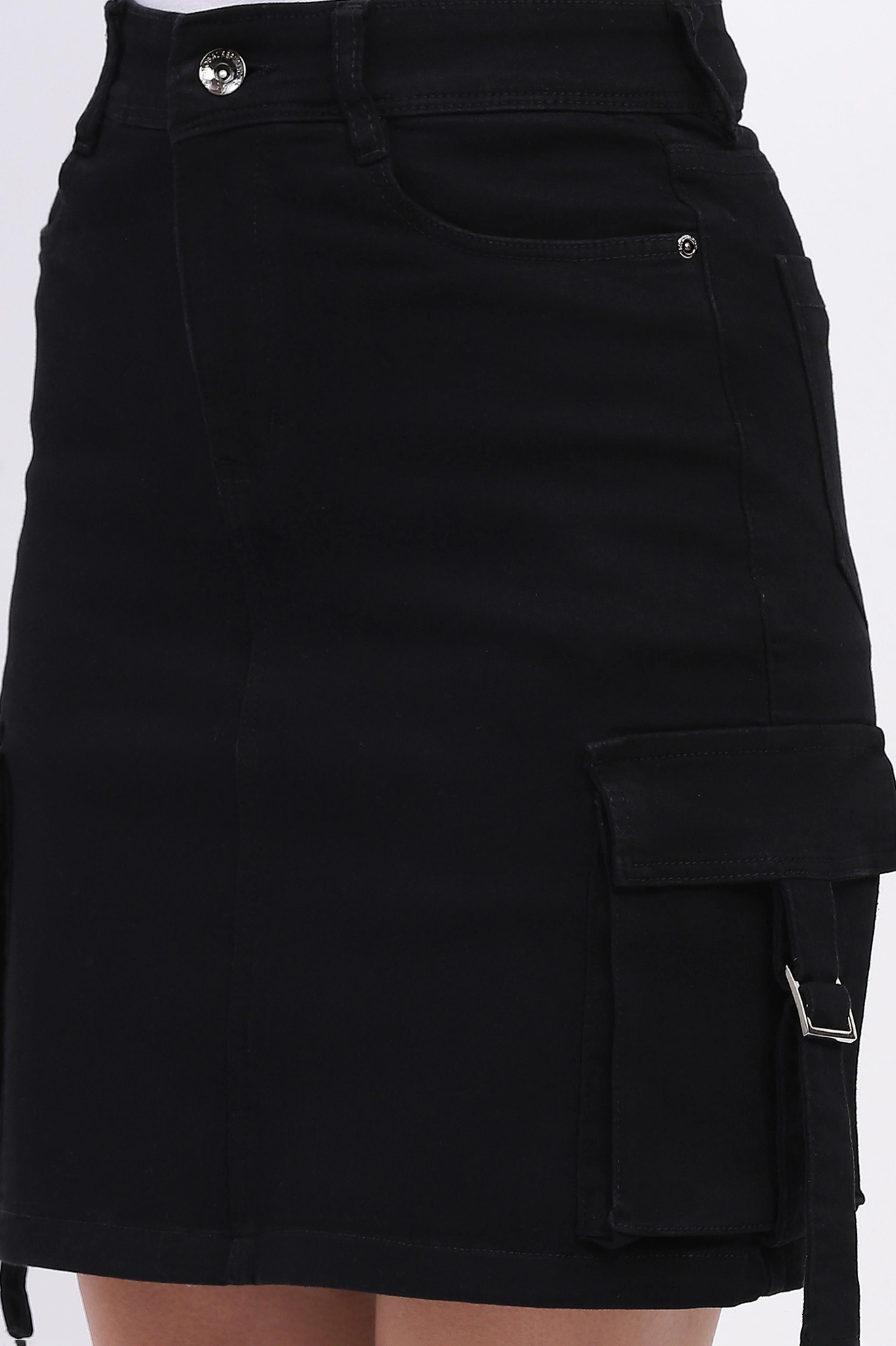 Black High-Rise Mini Skirt