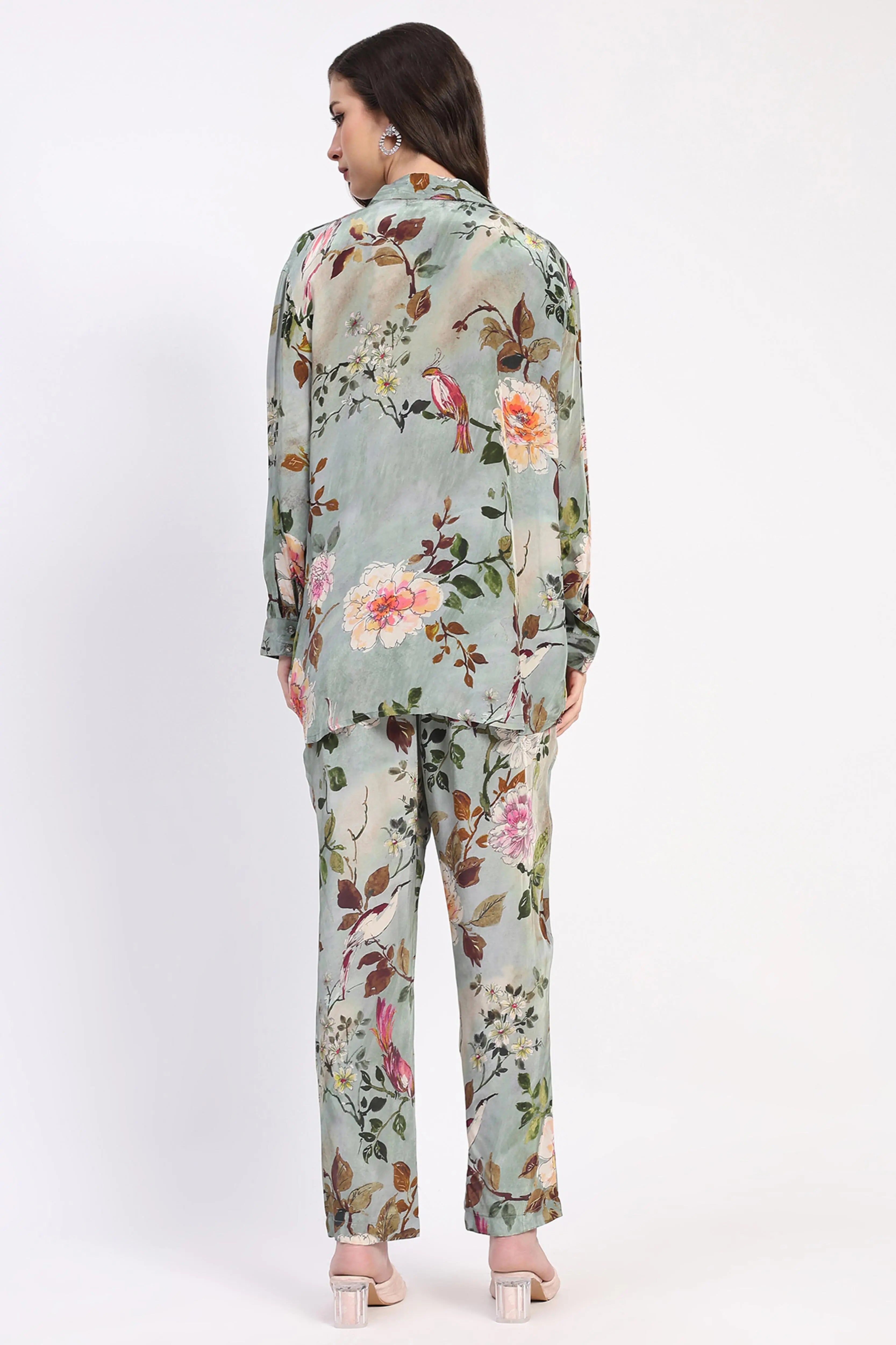 Olive Floral Beaded Collar Ethnic Set - Global Republic