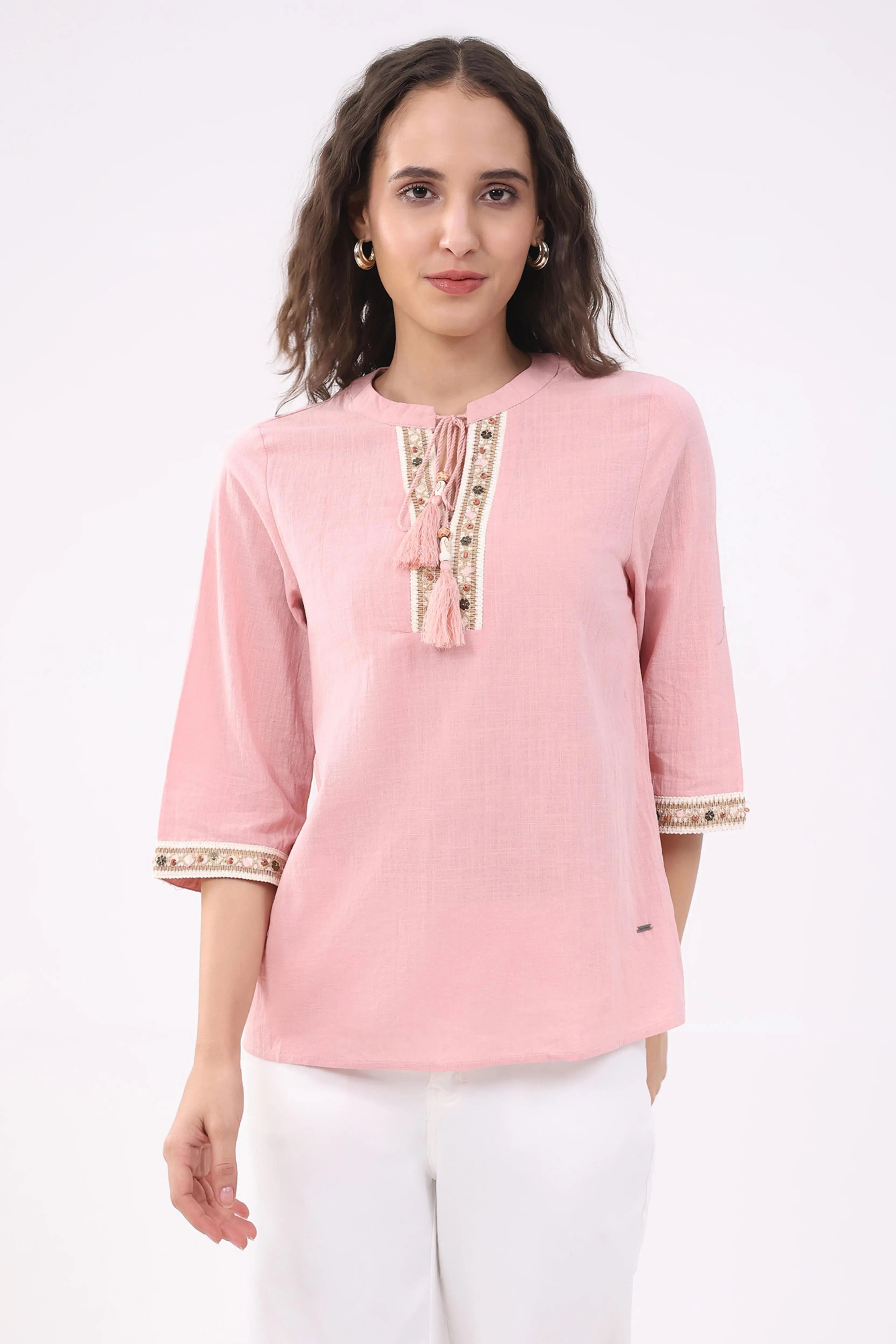 Dusty Pink Cotton Top - Global Republic
