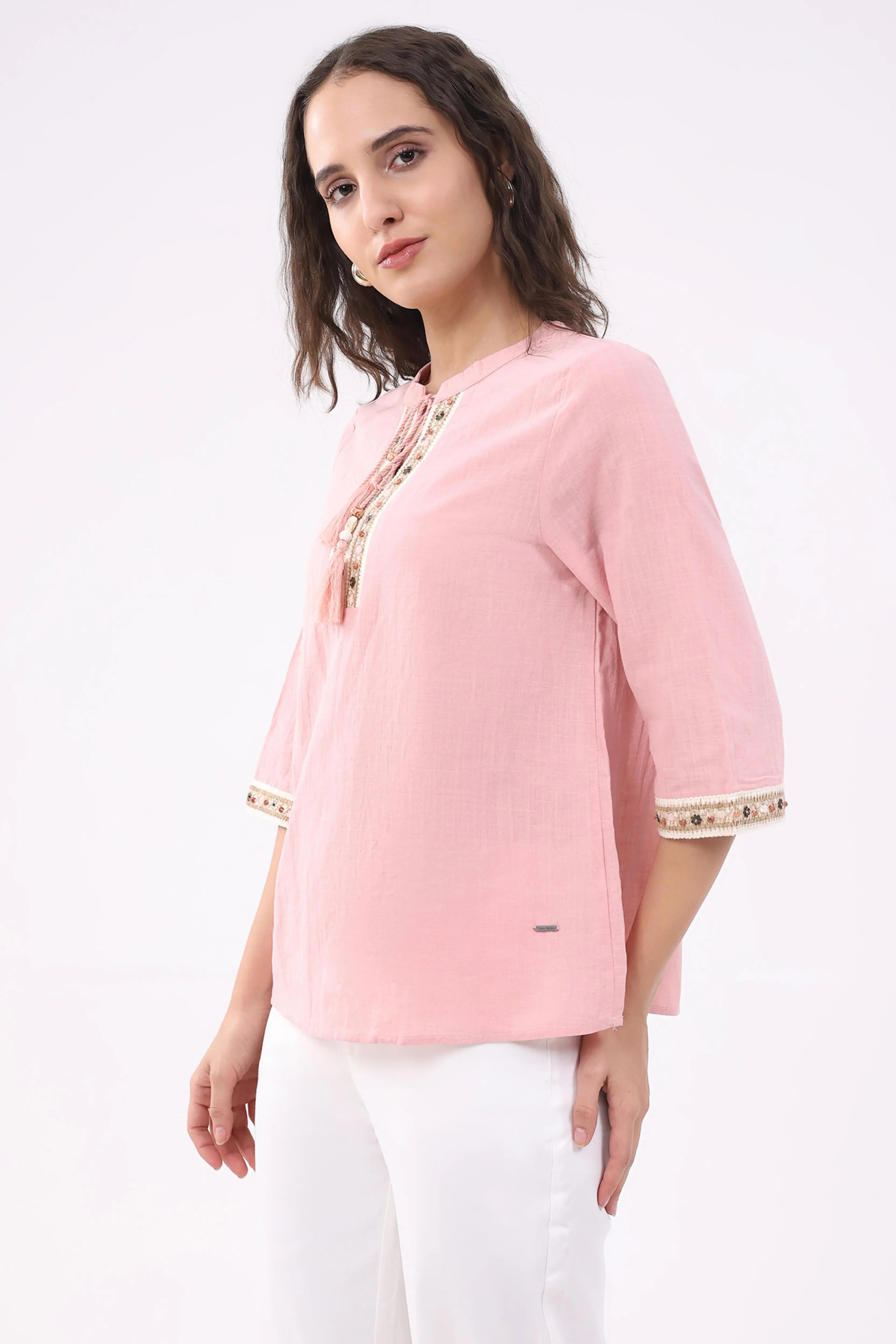 Dusty Pink Cotton Top - Global Republic