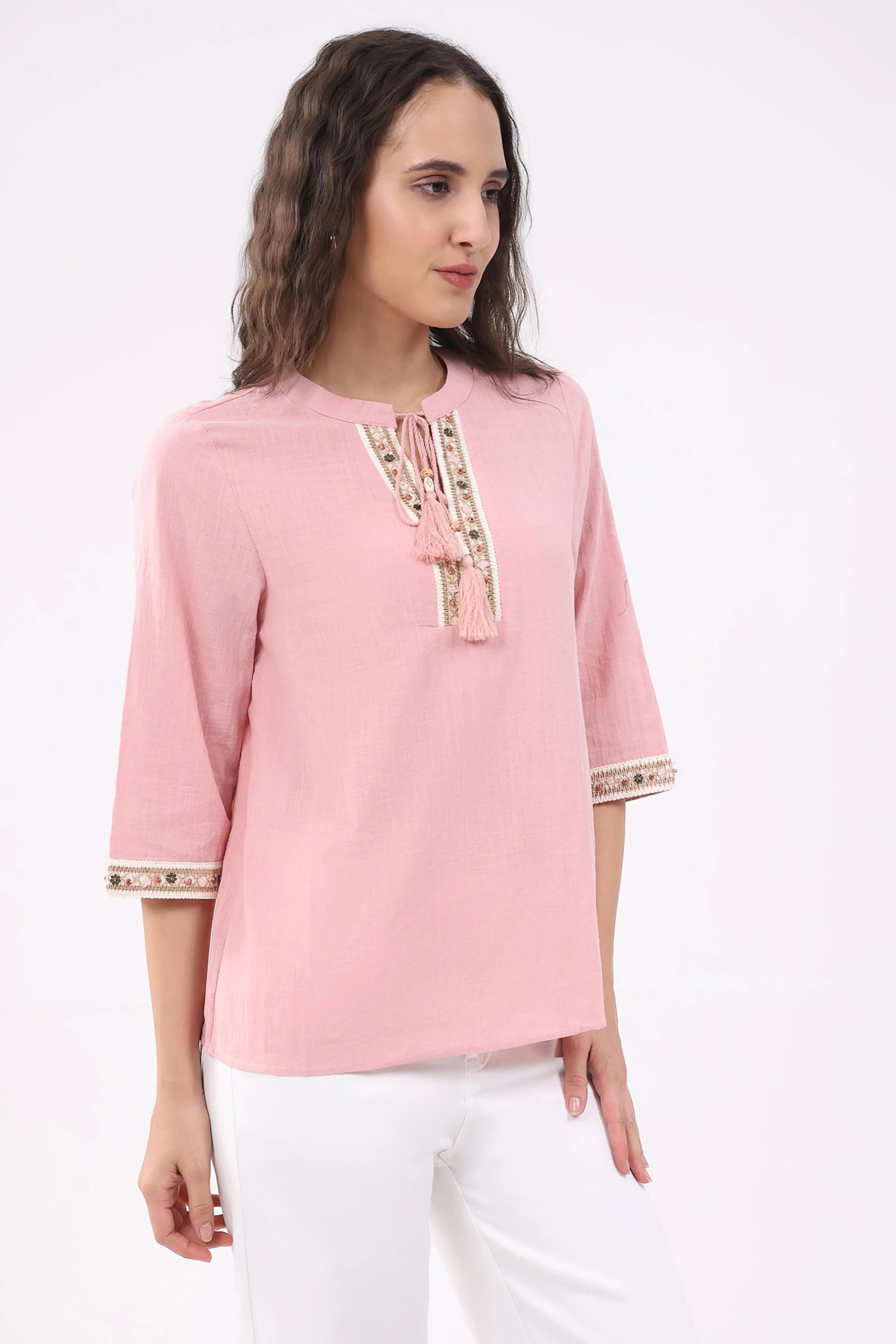 Dusty Pink Cotton Top - Global Republic