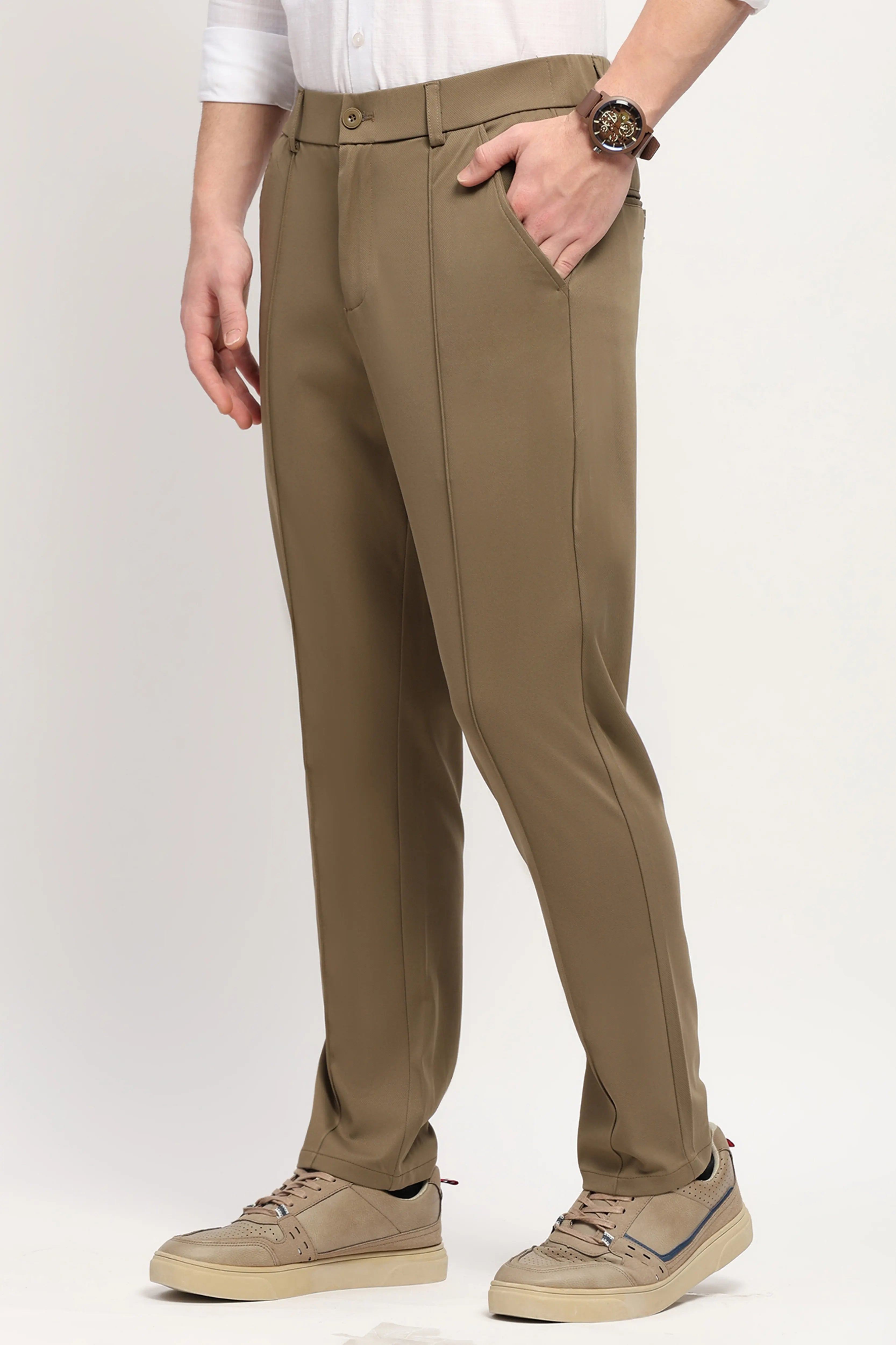 Olive Slim Fit Trousers