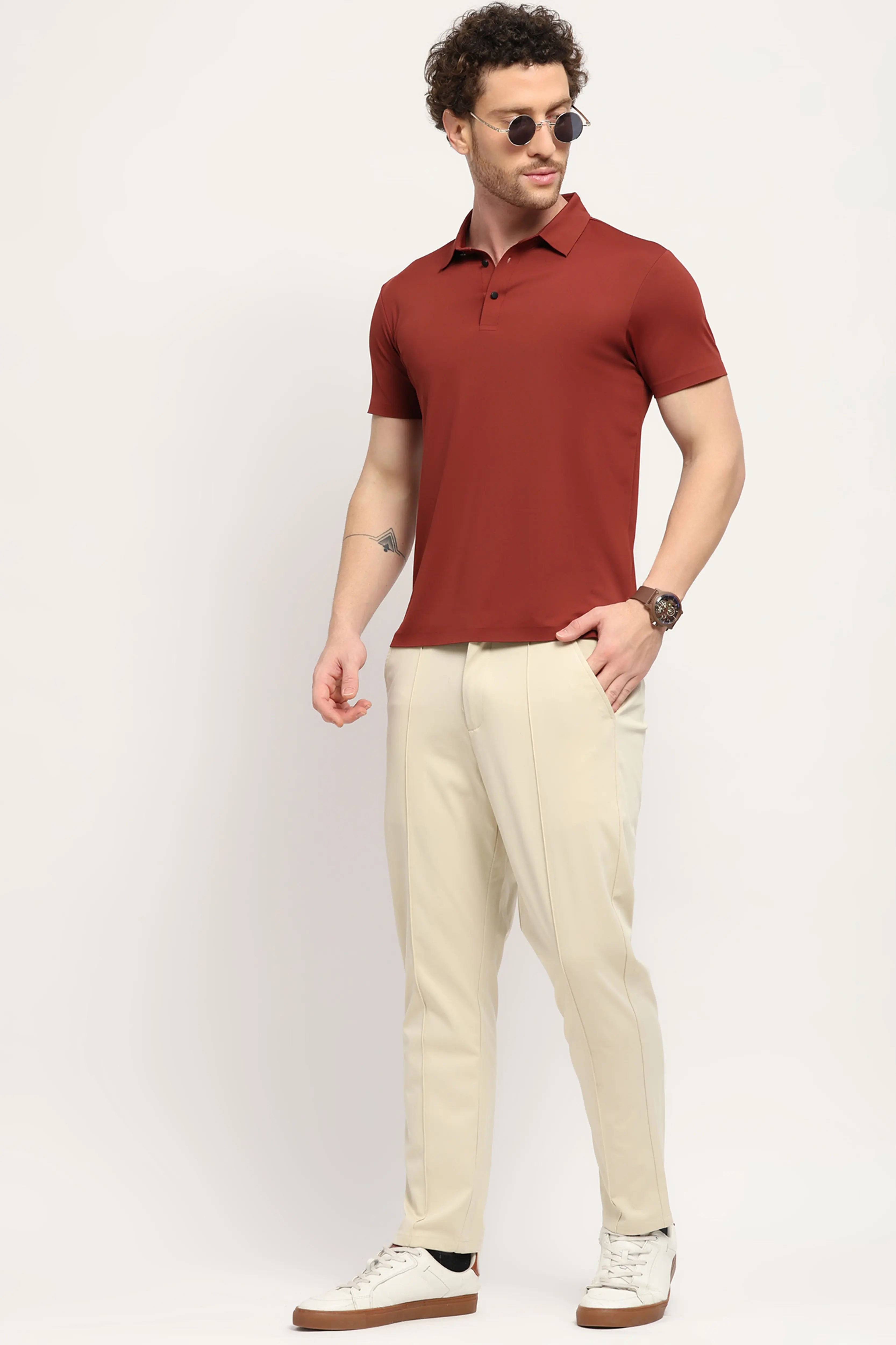Fawn Slim Fit Trousers