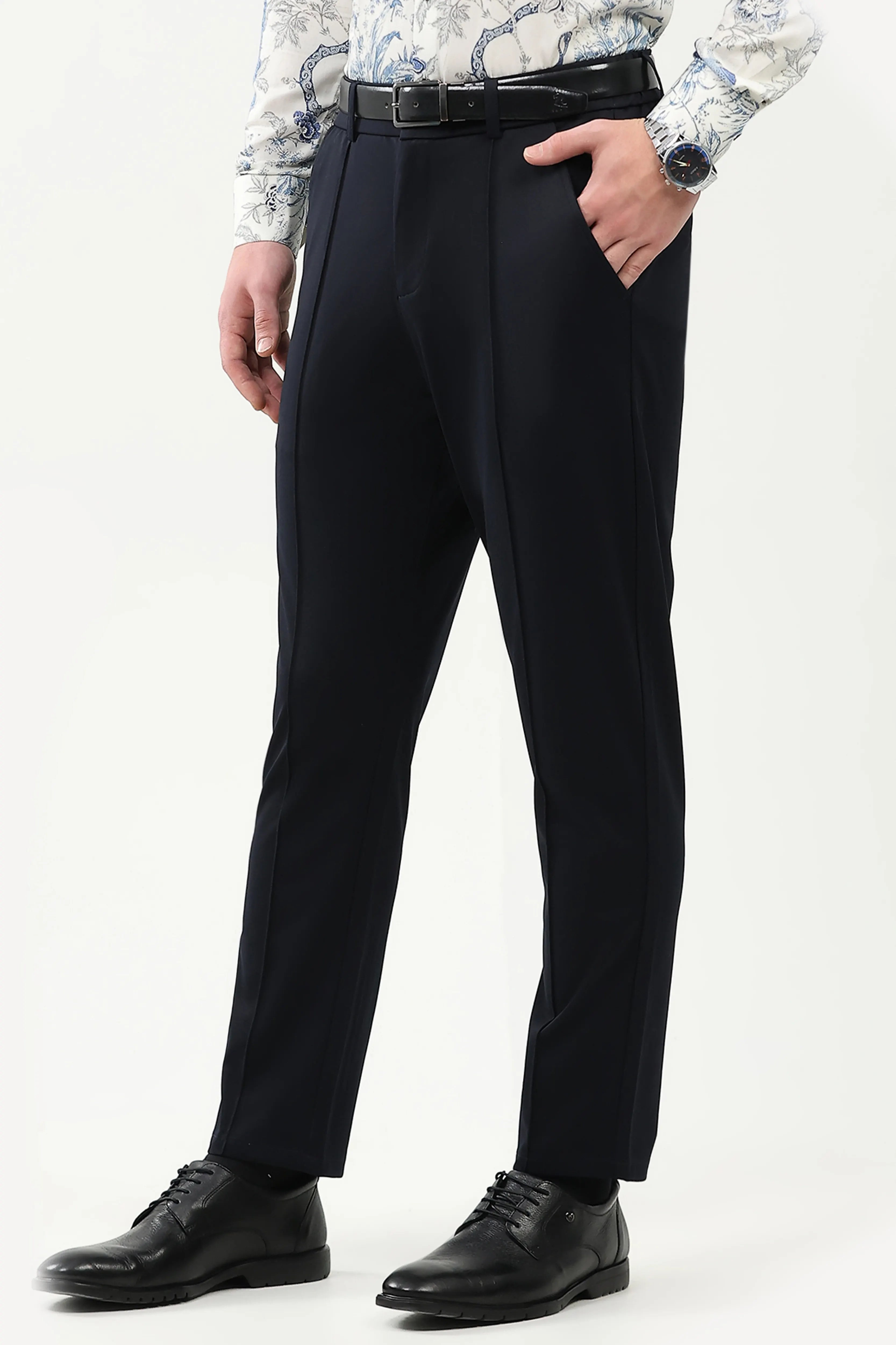 Navy Slim Fit Trousers