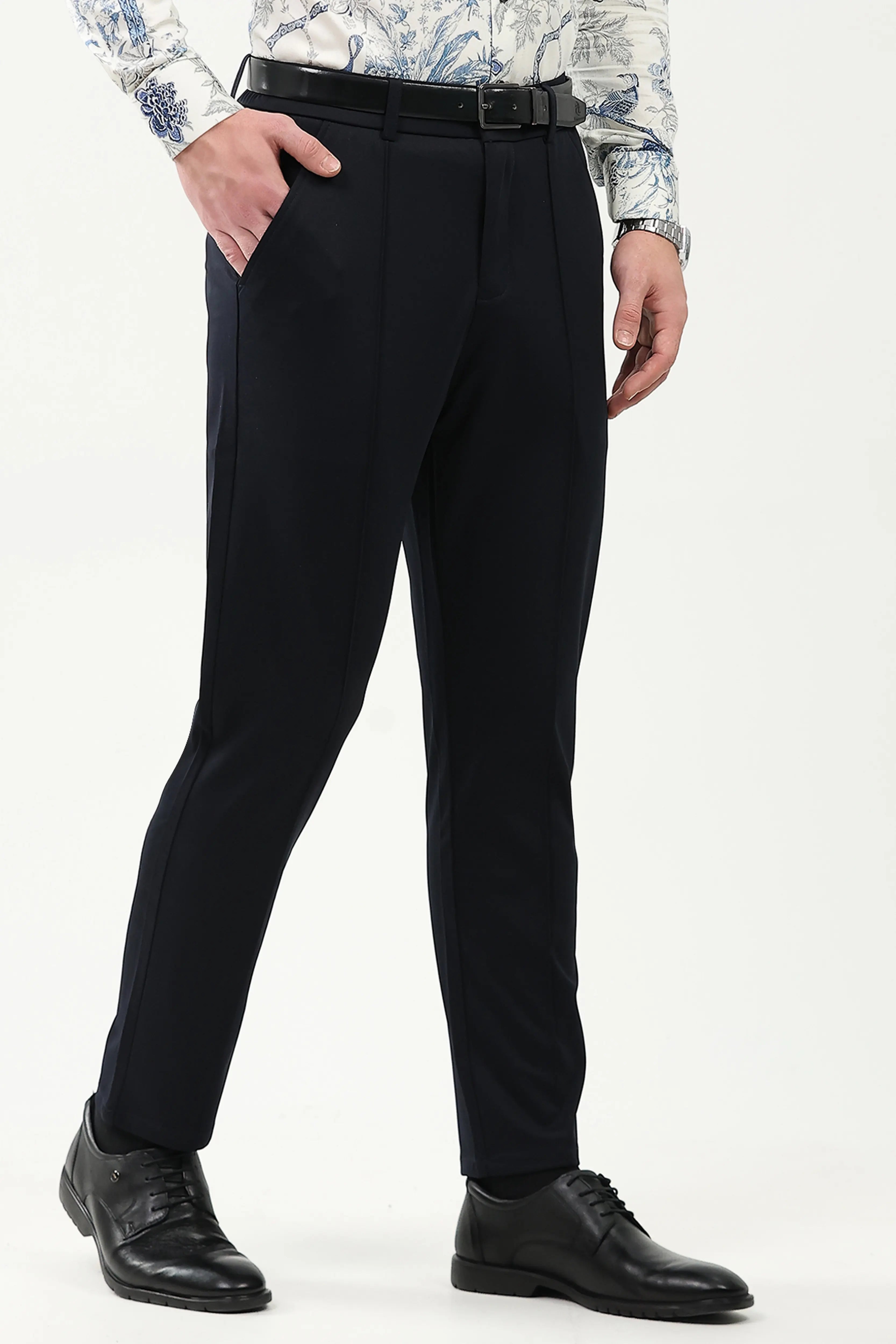 Navy Slim Fit Trousers