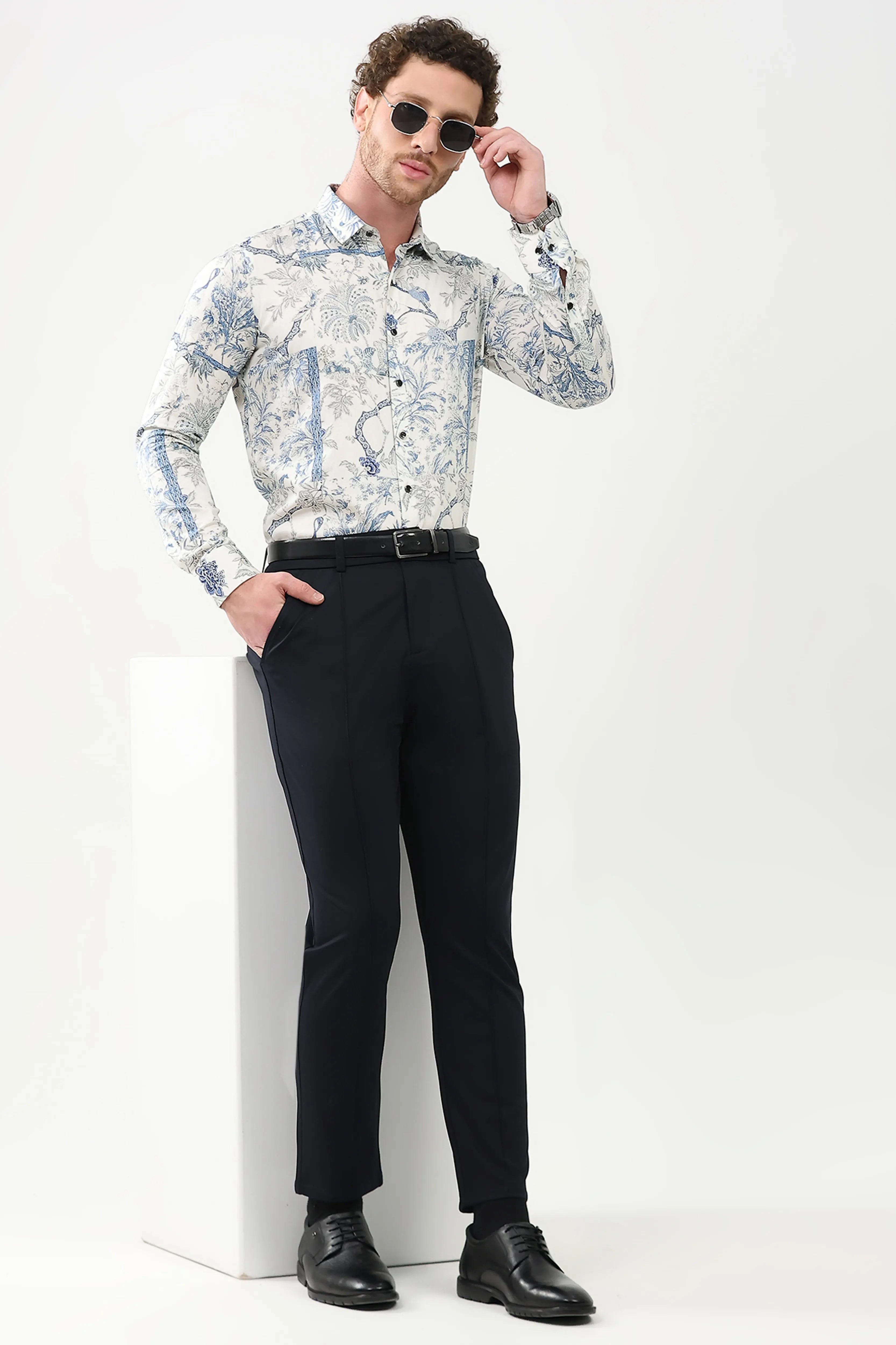 Navy Slim Fit Trousers
