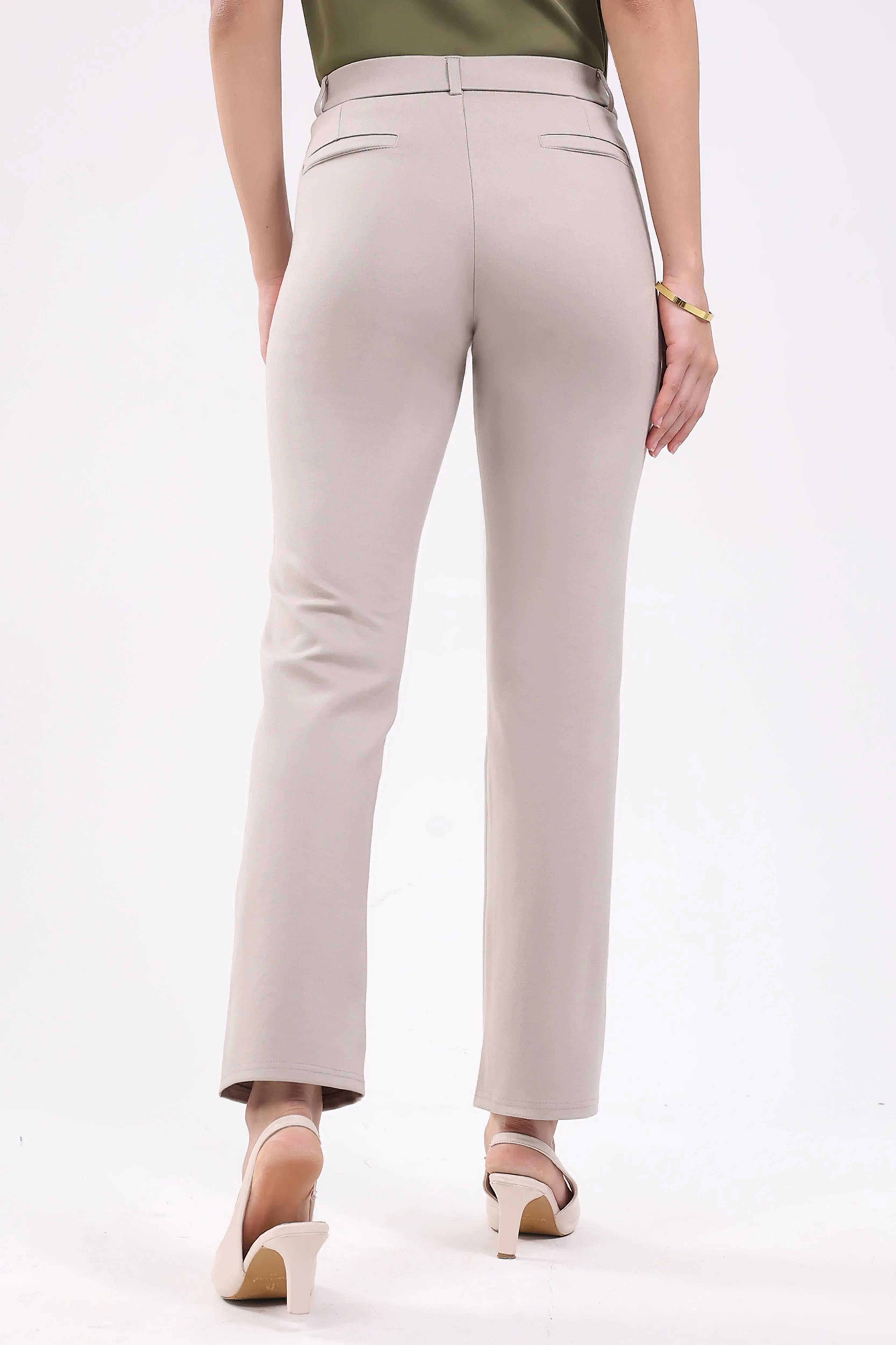 Fawn Straight Cotton Spandex Trousers - Global Republic