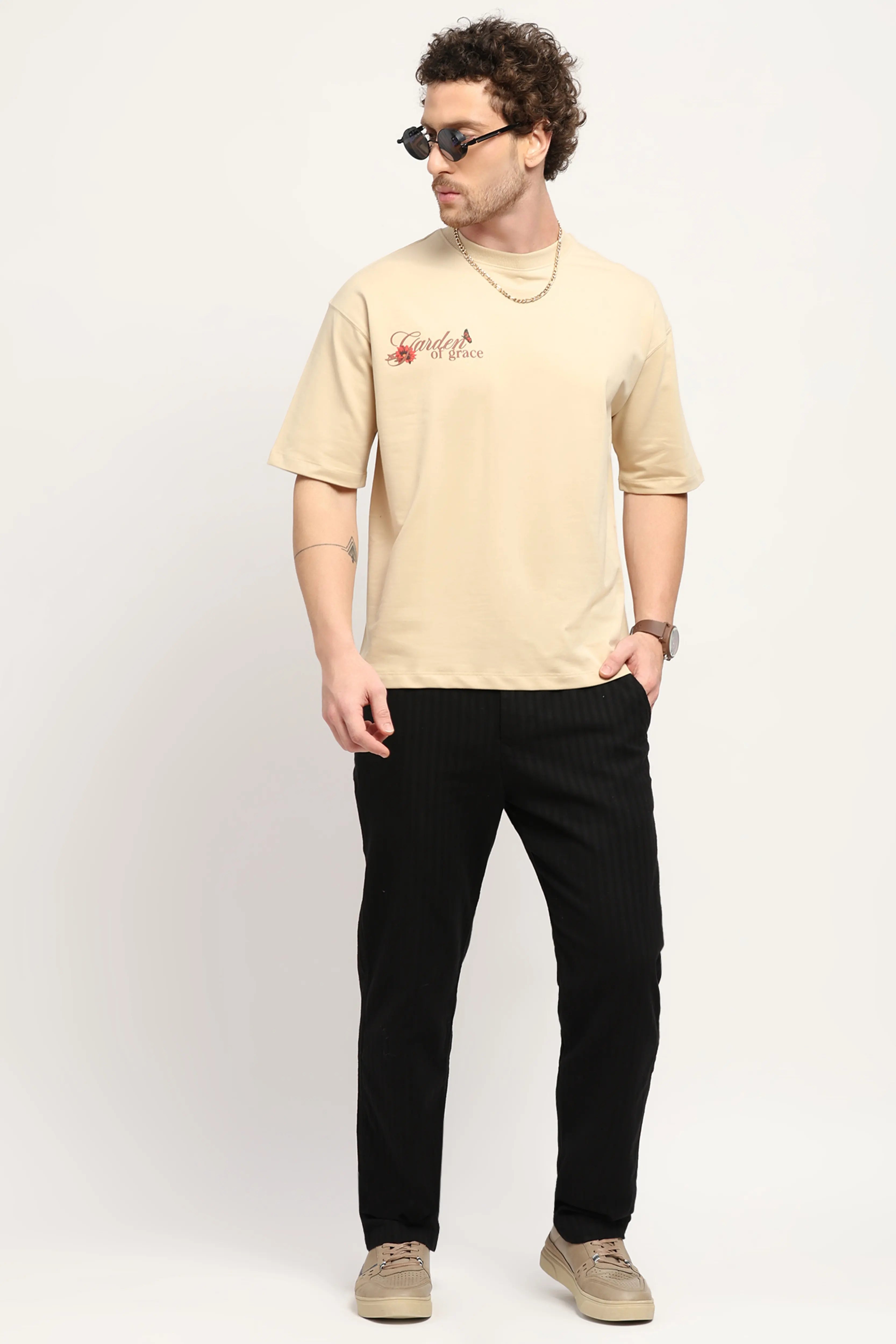 Black Smart Fit Linen-Blend Trousers