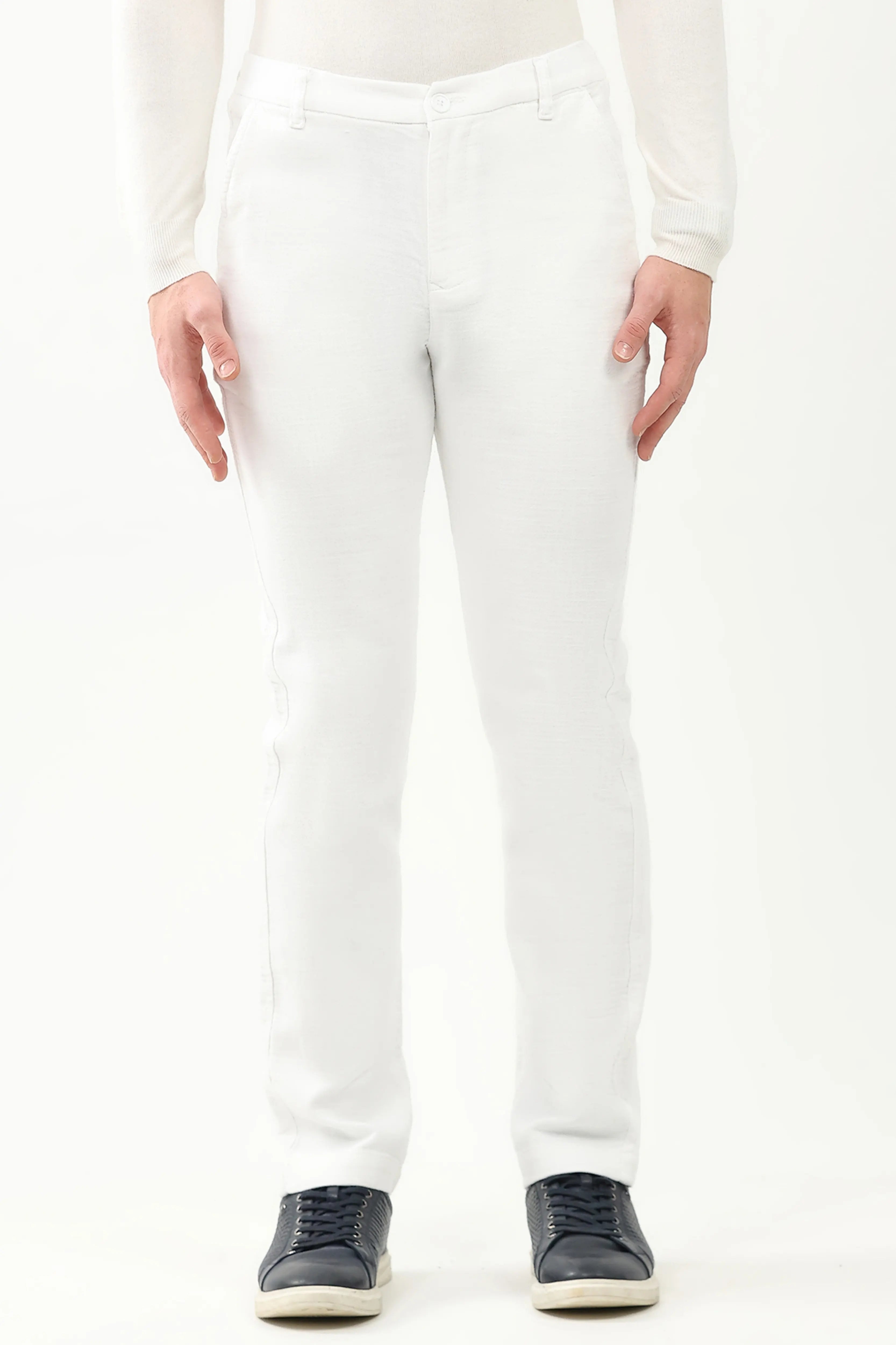 Effortless Solid Cotton Trousers