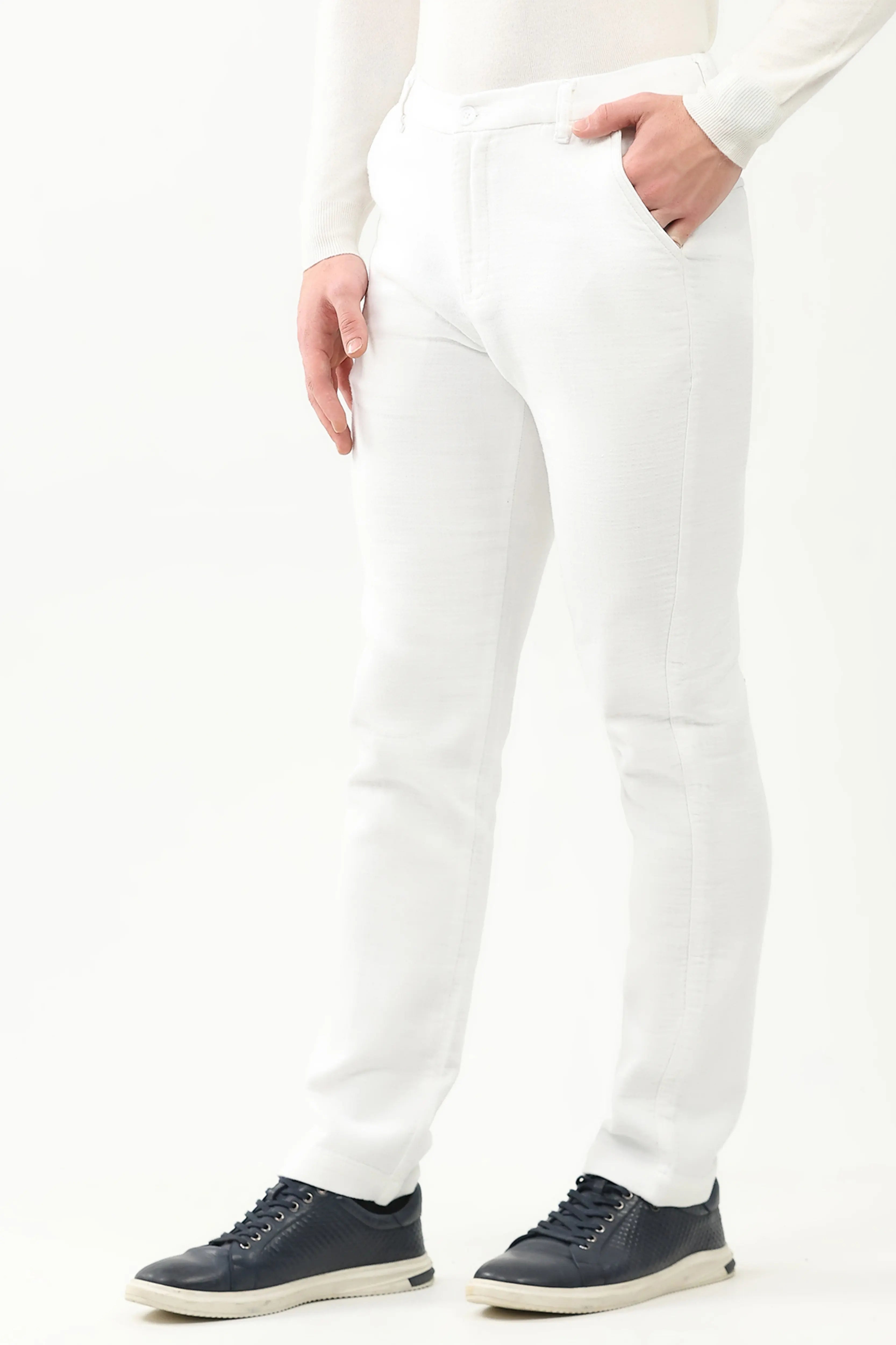 Effortless Solid Cotton Trousers