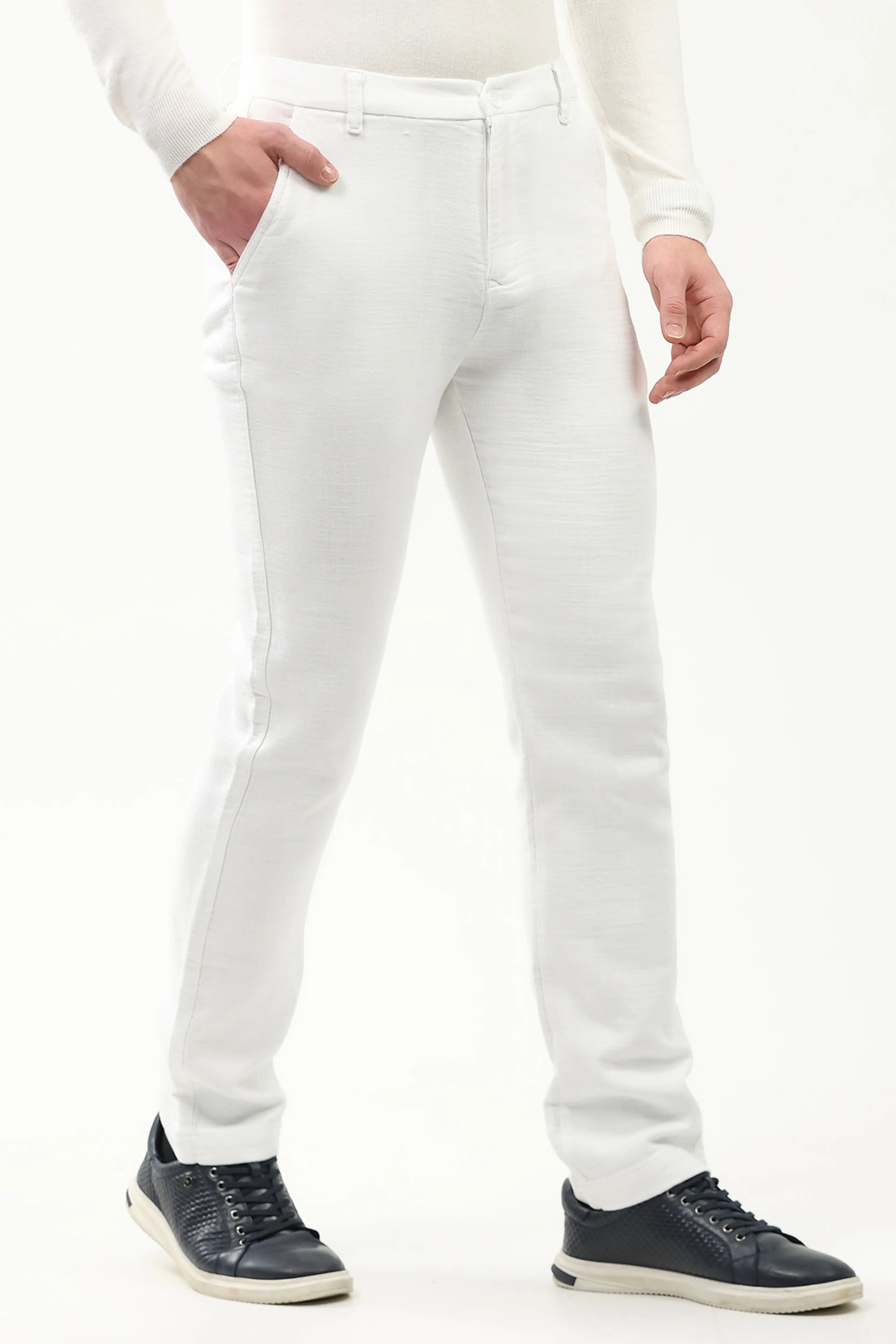 Effortless Solid Cotton Trousers