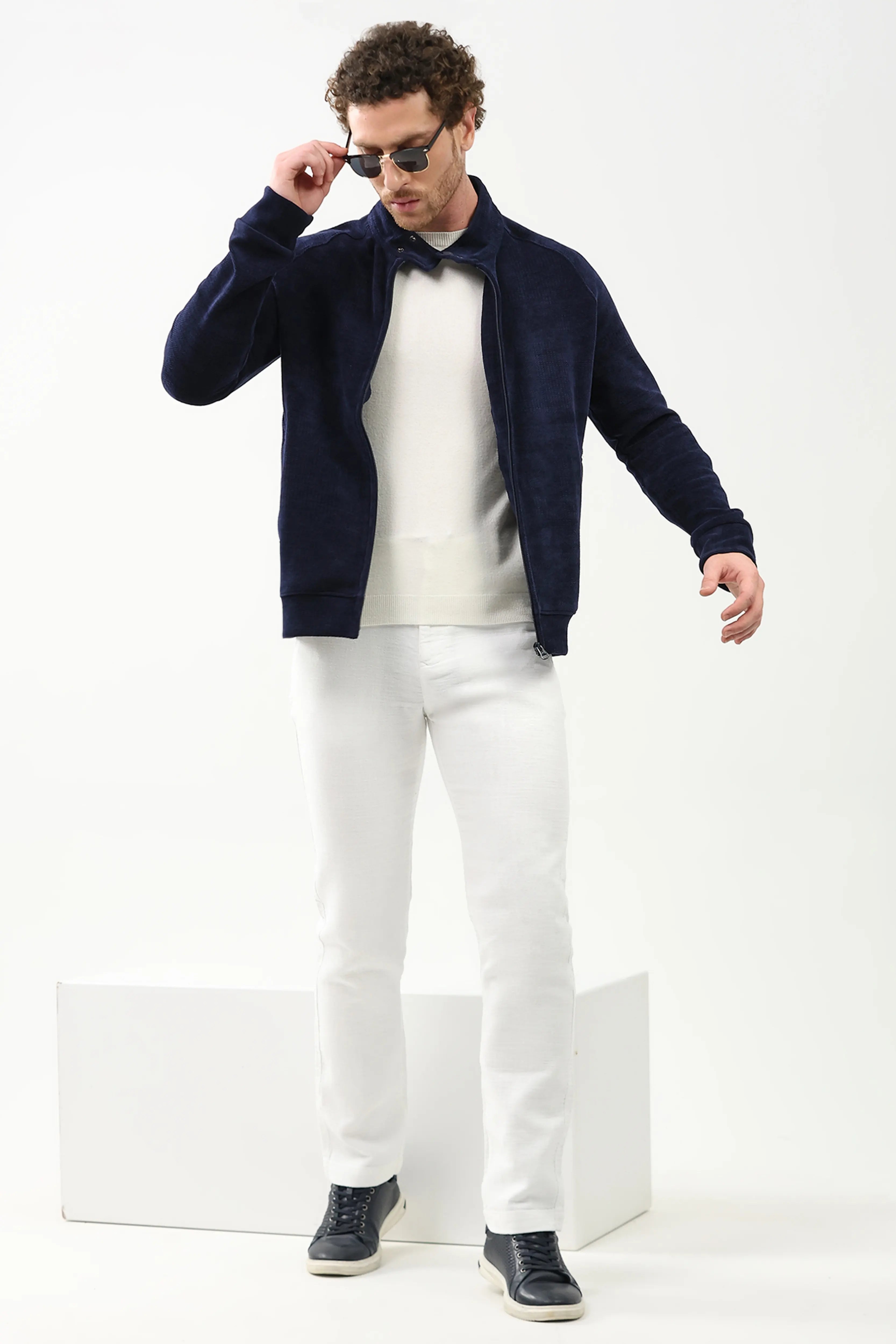 Effortless Solid Cotton Trousers