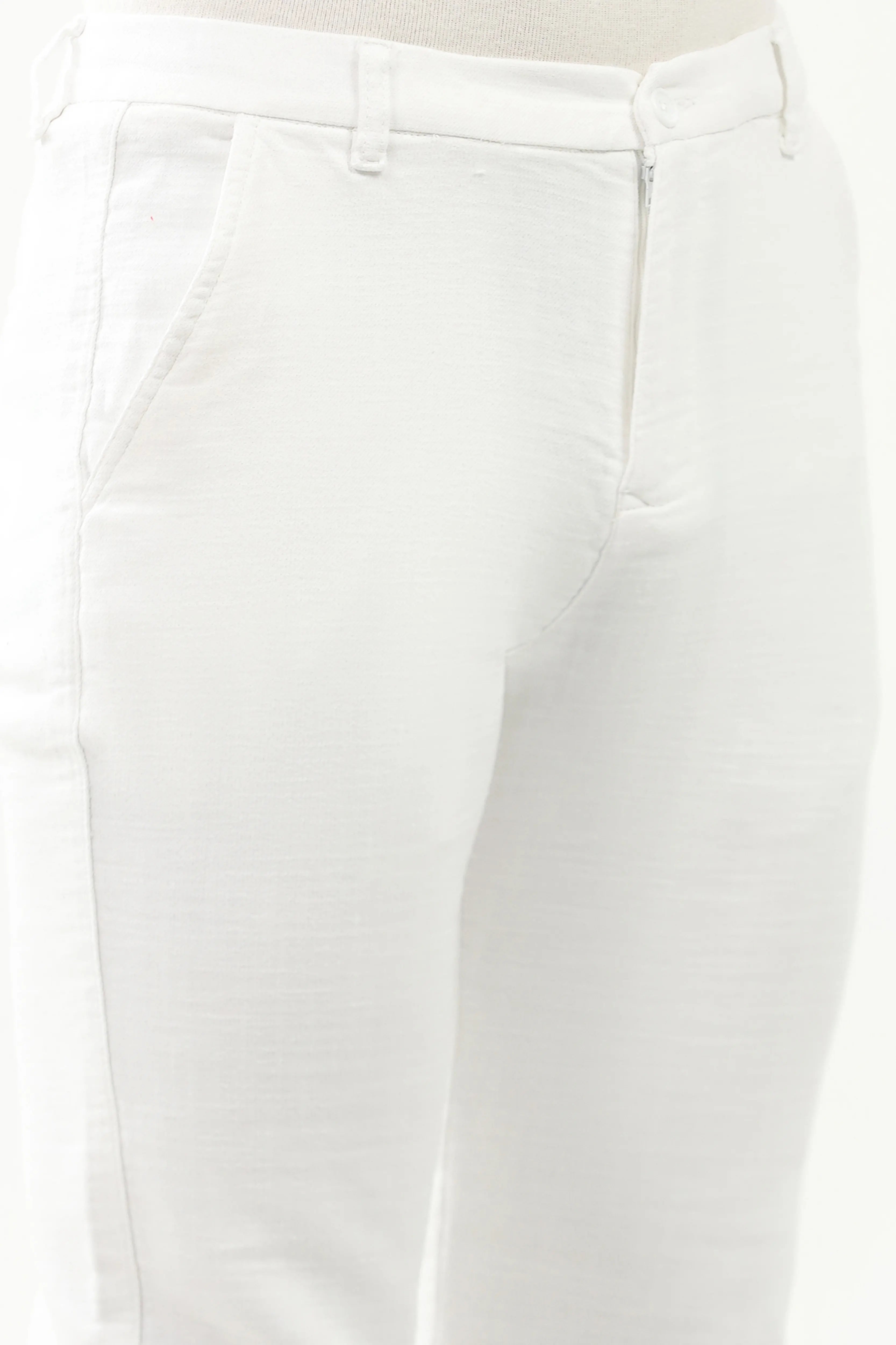 Effortless Solid Cotton Trousers